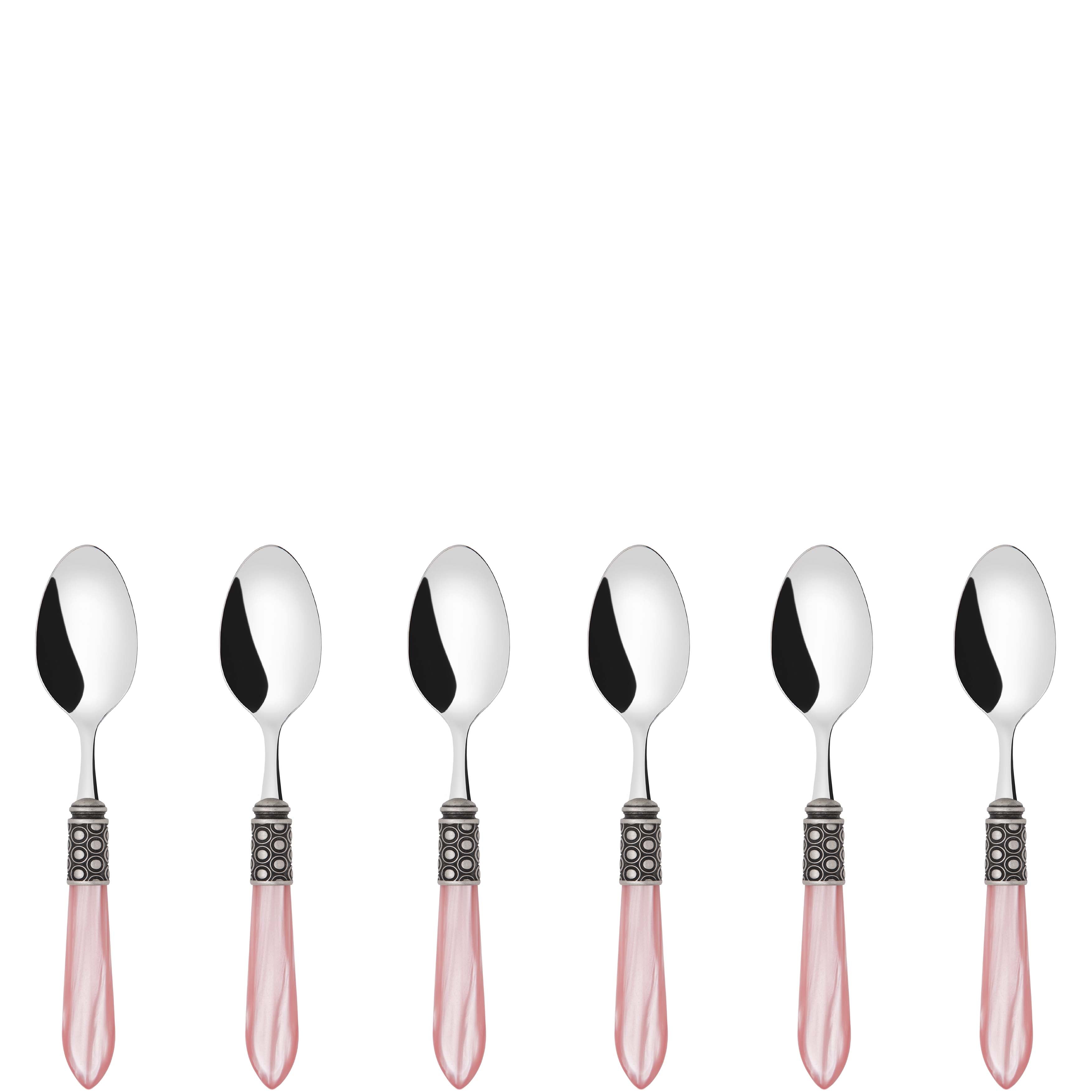 Optical Antique 6 Piece Coffee Spoon Set in gift box - pink
