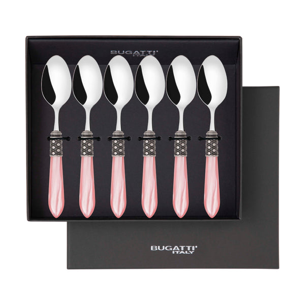 Optical Antique 6 Piece Coffee Spoon Set in gift box - Pink