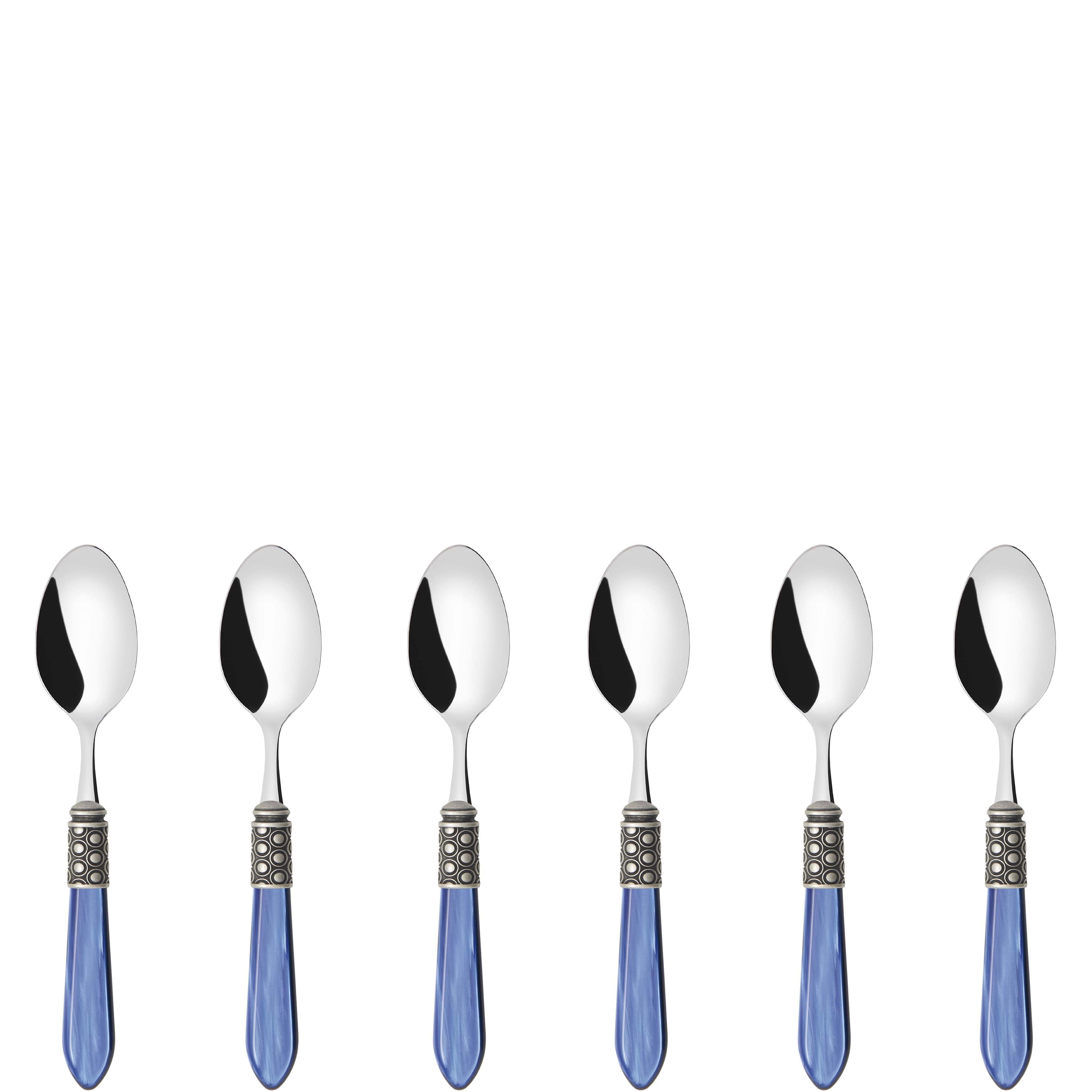 Optical Antique 6 Piece Coffee Spoon Set in gift box - royal blue