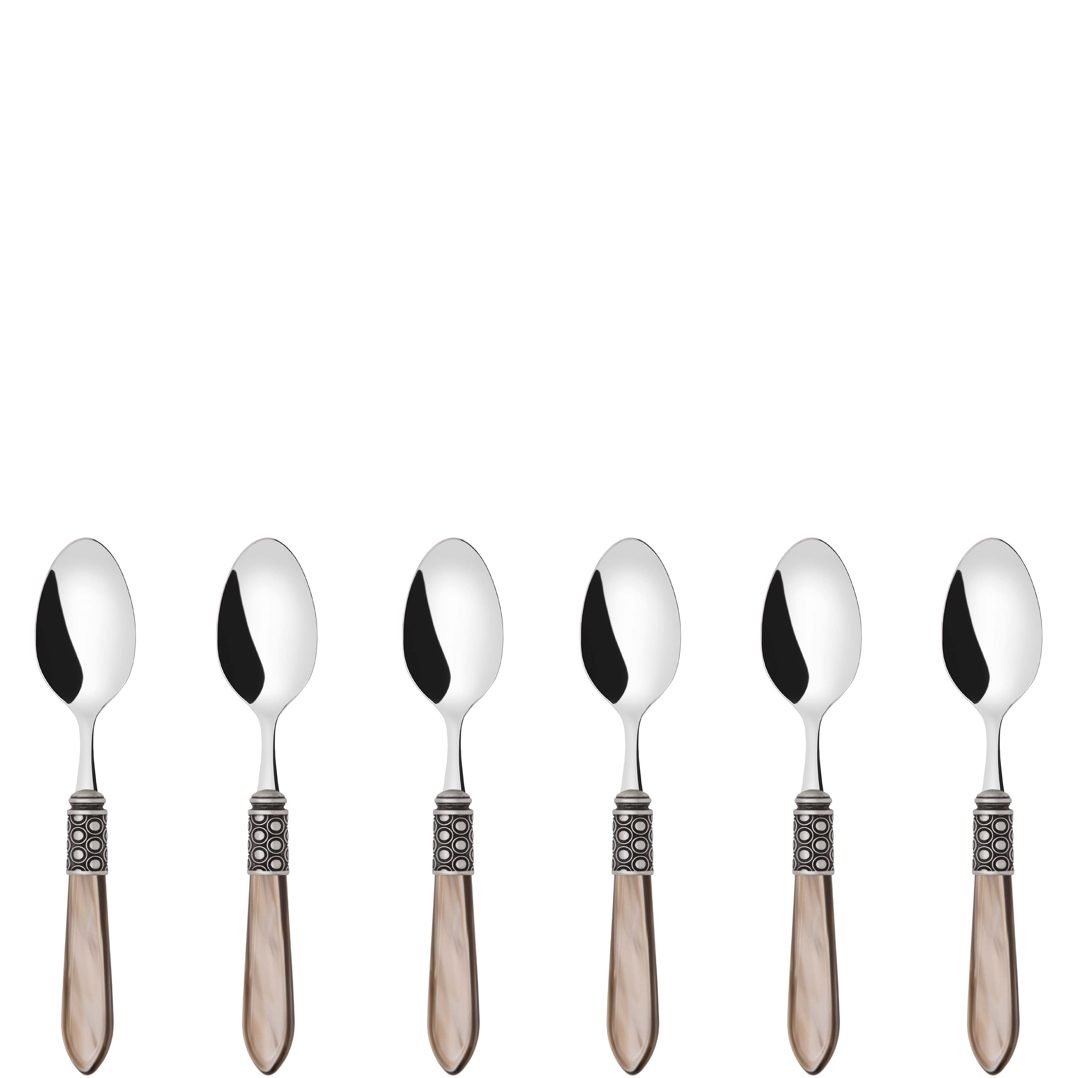 Optical Antique 6 Piece Coffee Spoon Set in gift box - taupe
