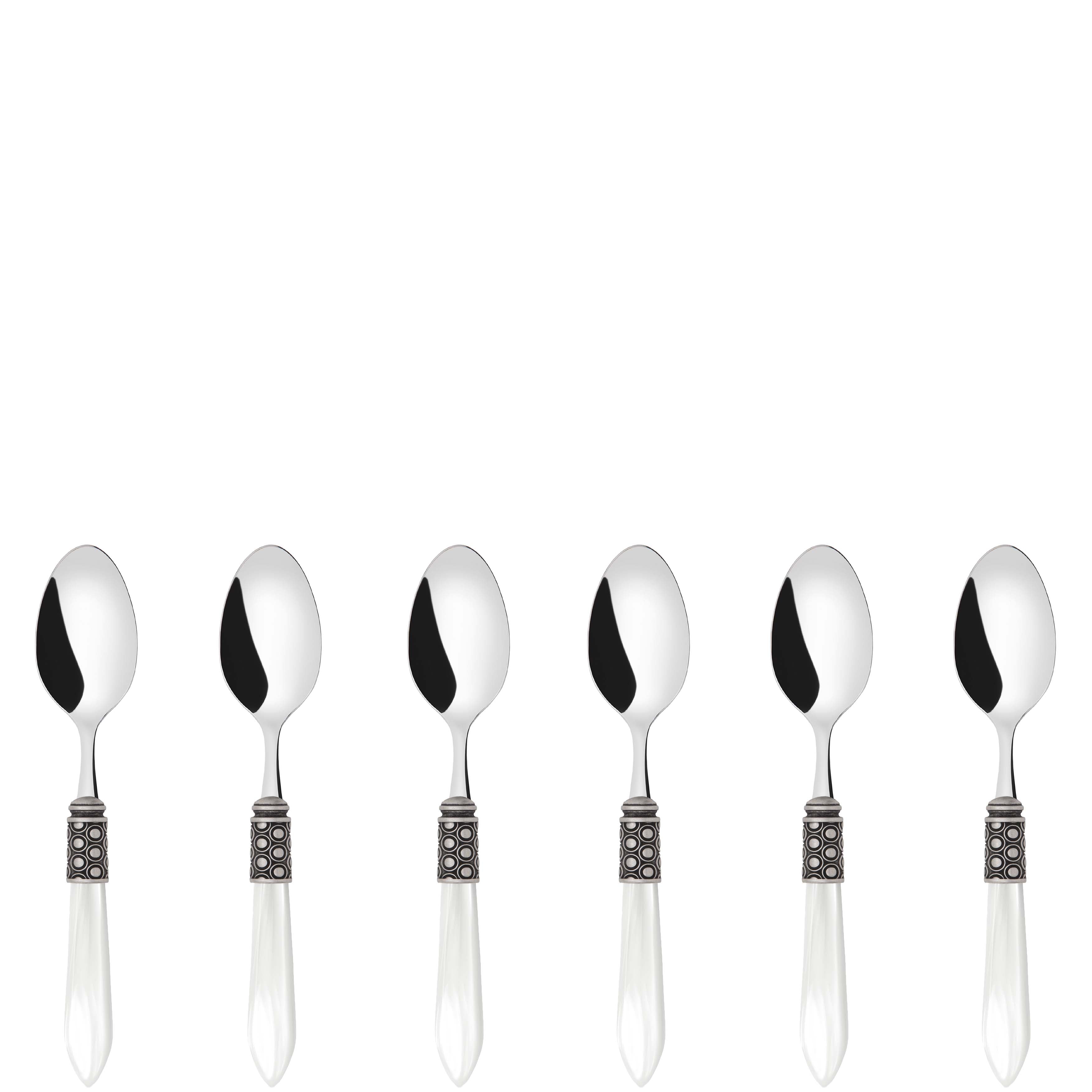 Optical Antique 6 Piece Coffee Spoon Set in gift box - white