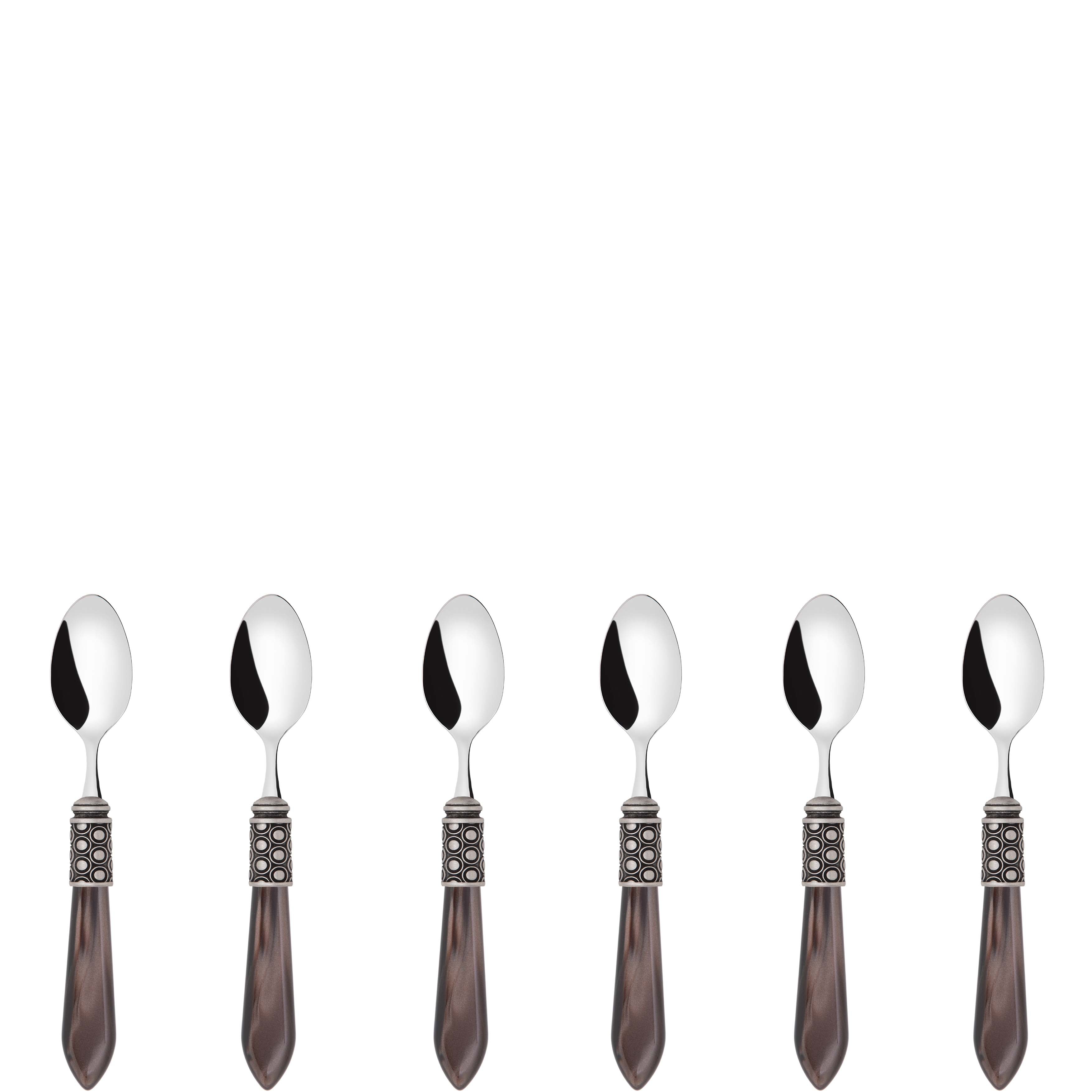 Optical Antique 6 Piece Moka Spoon Set in gift box chocolate