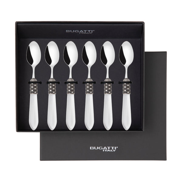 Optical Antique 6 Piece Moka Spoon Set in gift box clear