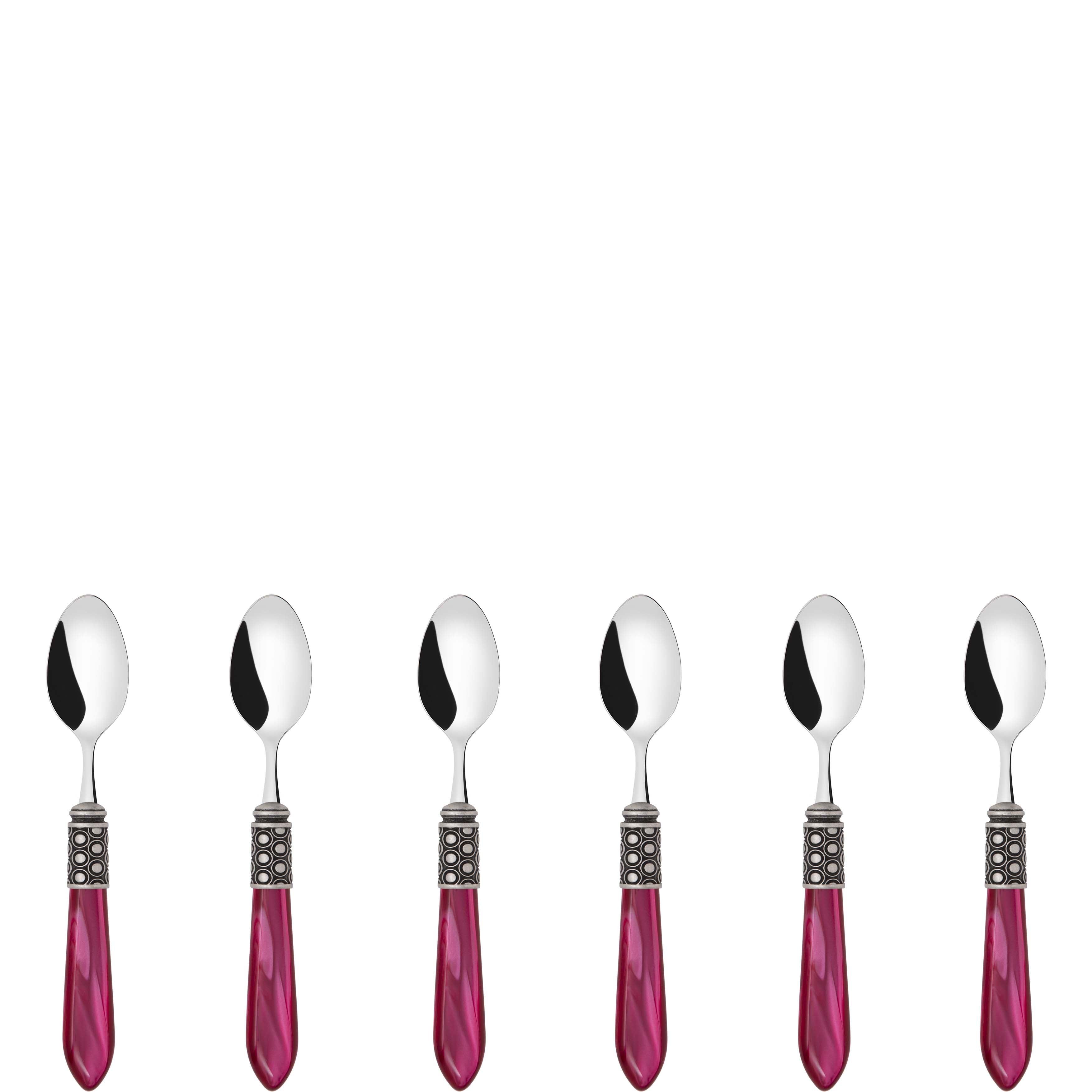 Optical Antique 6 Piece Moka Spoon Set in gift box raspberry