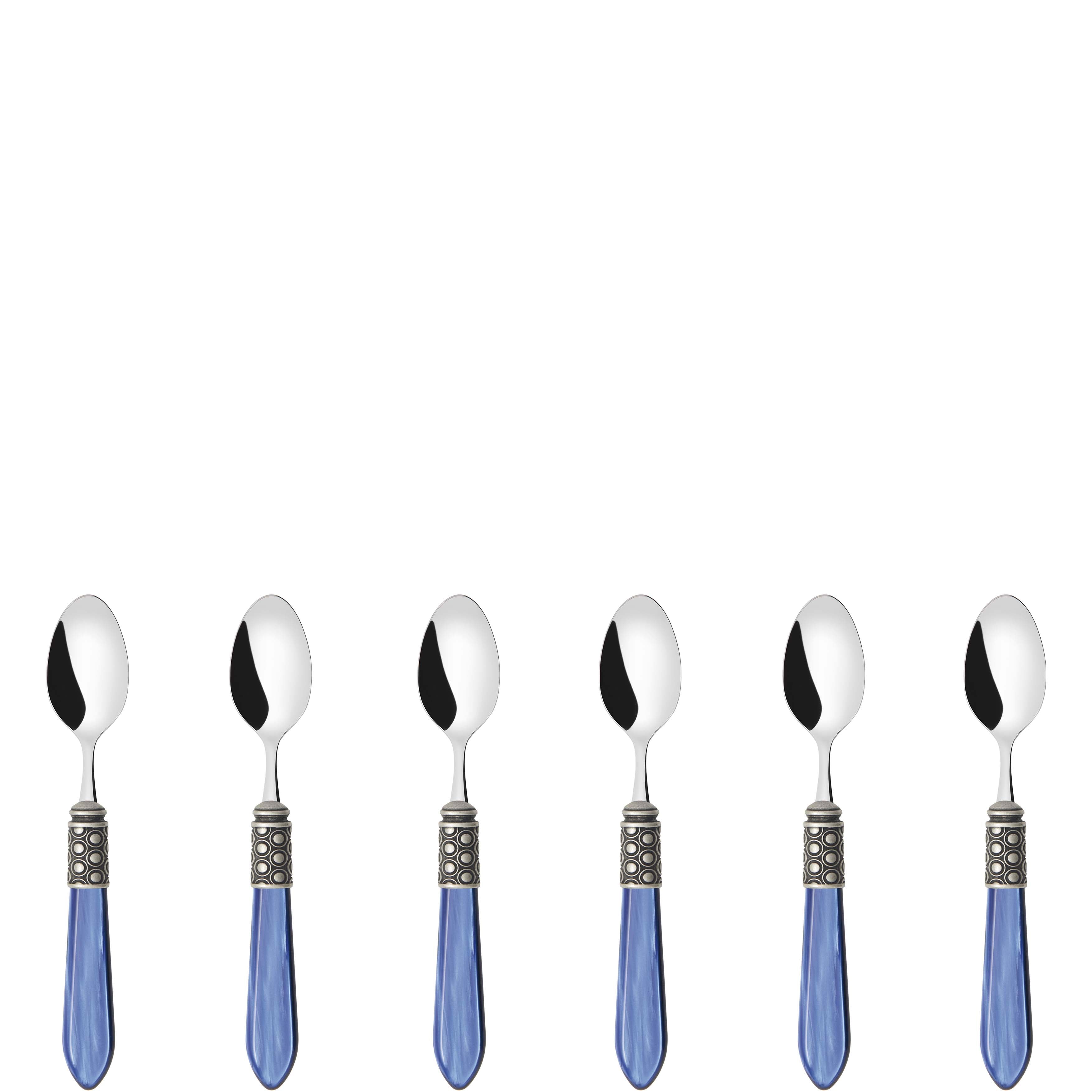 Optical Antique 6 Piece Moka Spoon Set in gift box royal blue