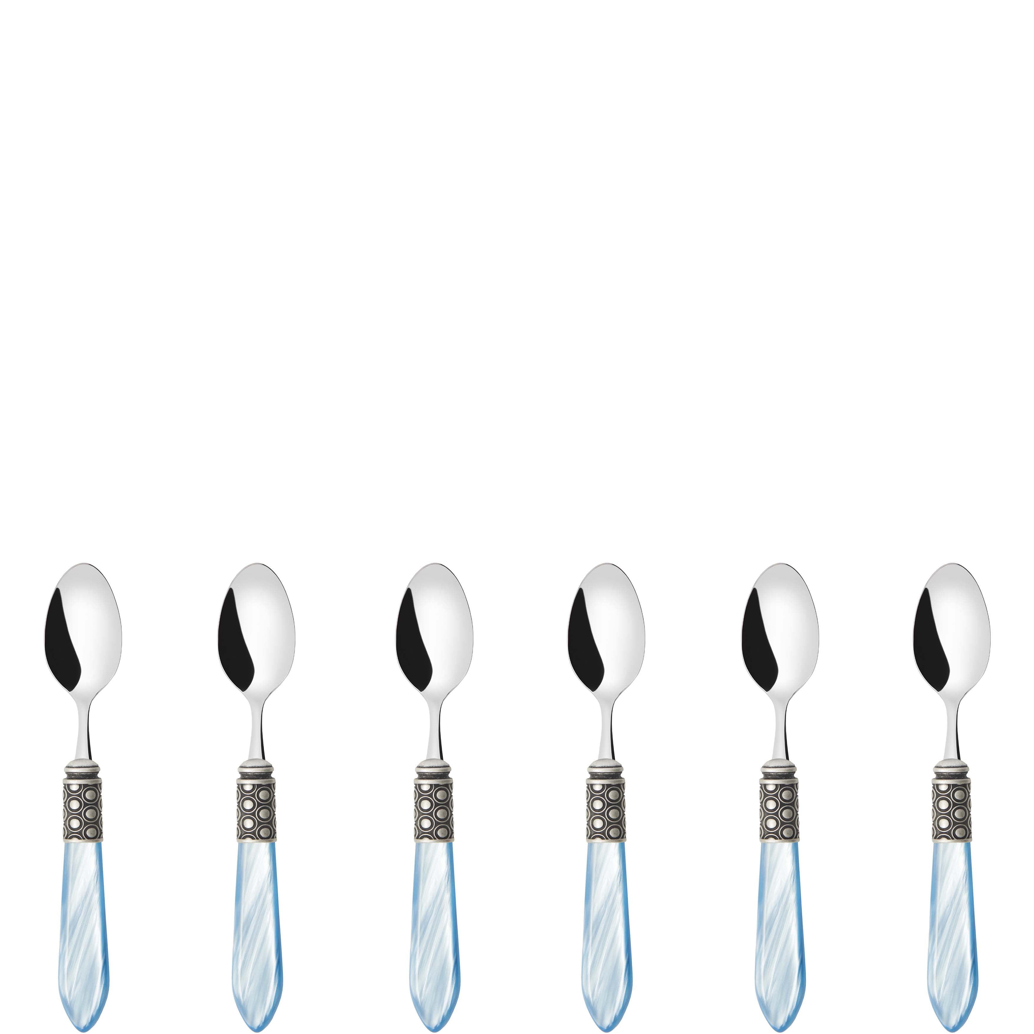 Optical Antique 6 Piece Moka Spoon Set in gift box sky blue