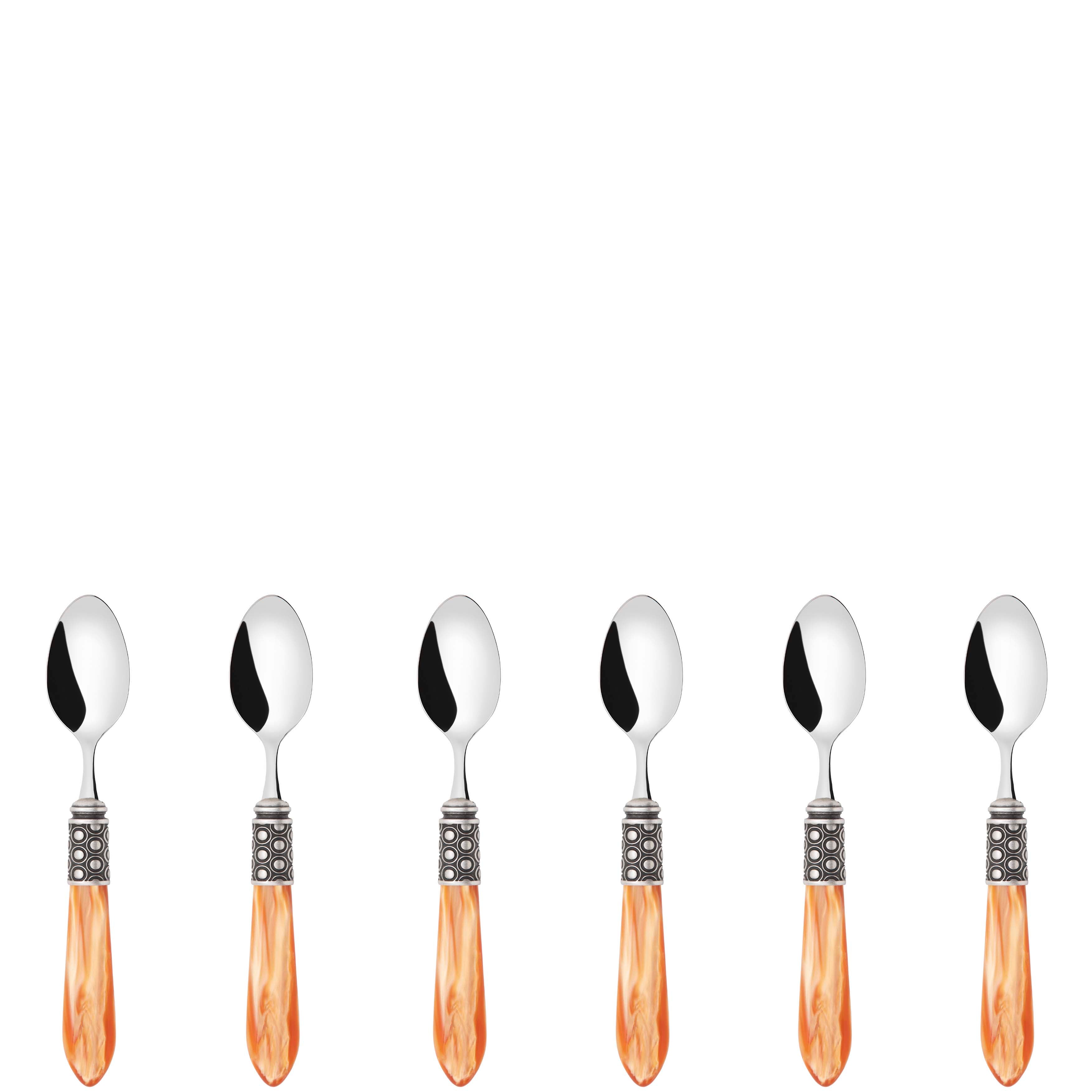 Optical Antique 6 Piece Moka Spoon Set in gift box tangerine