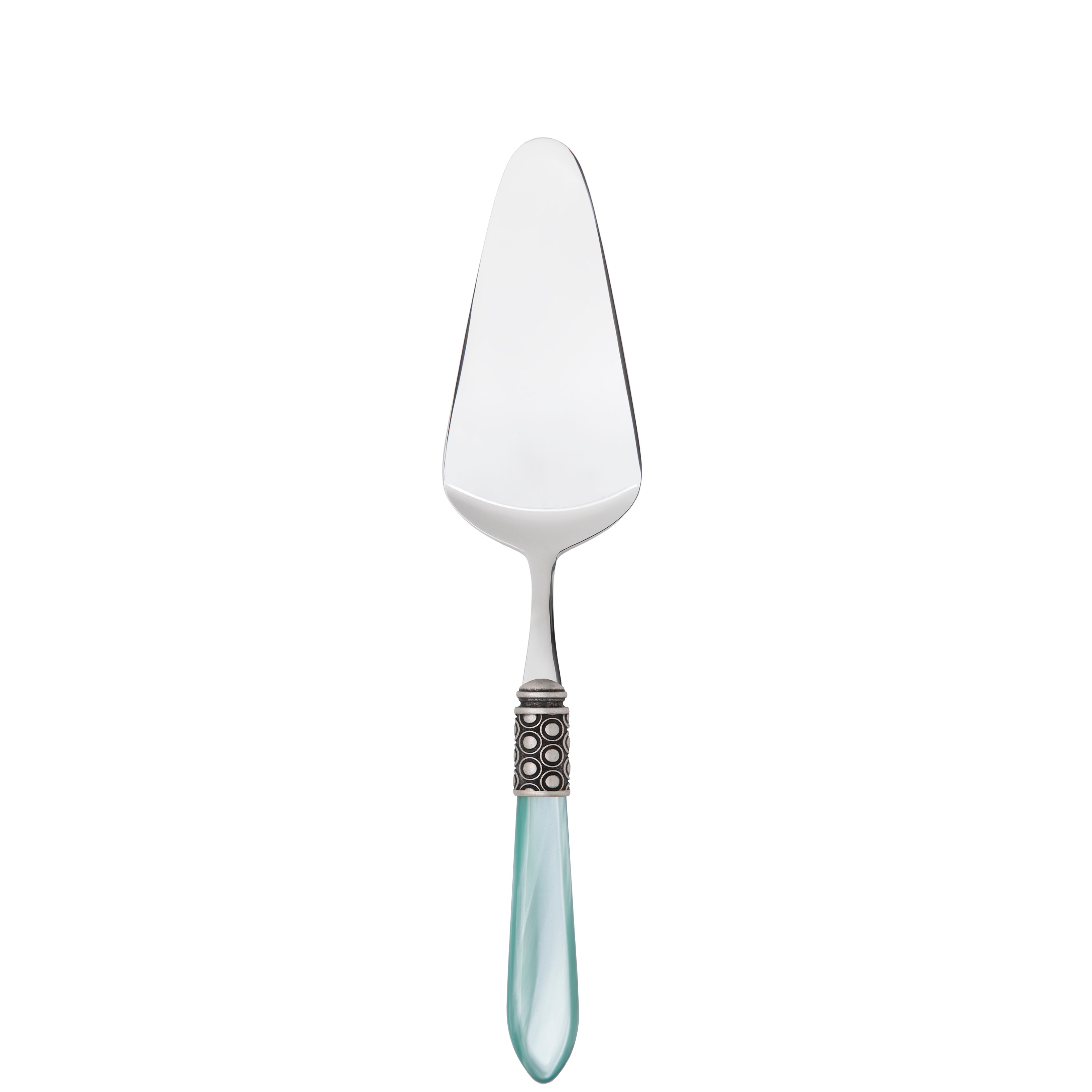 Optical Antique Cake Server in gift box - aqua
