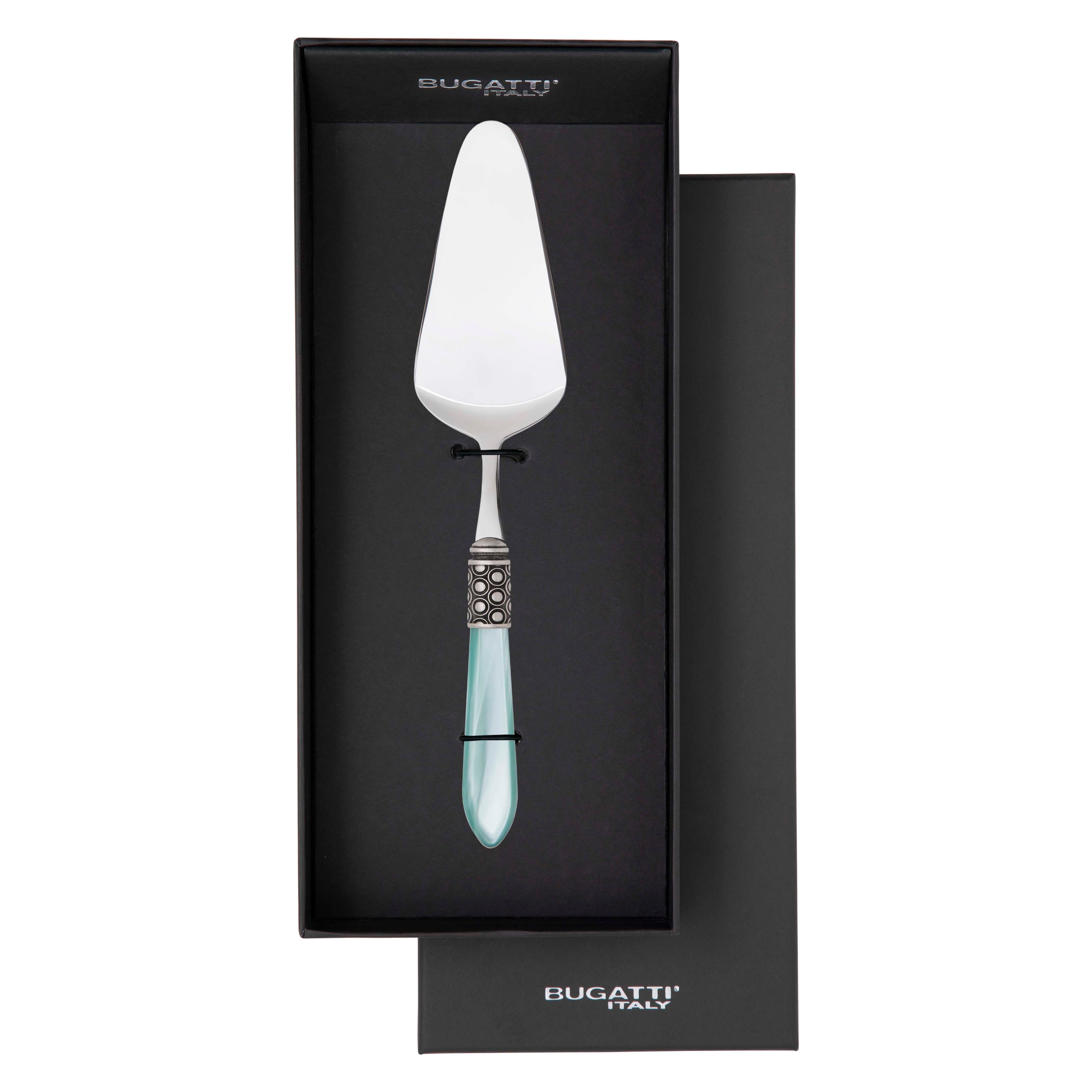 Optical Antique Cake Server in gift box - aqua