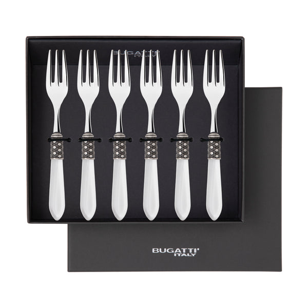 Optical Antique Cocktail / Cake Fork Set in gift box - Clear