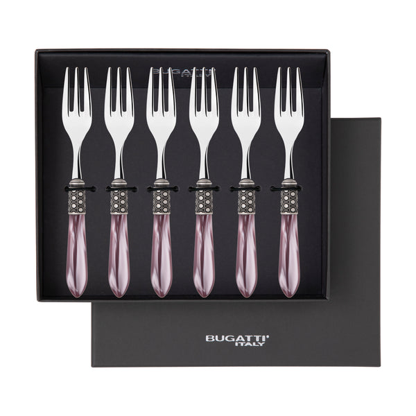 Optical Antique Cocktail / Cake Fork Set in gift box - Lilac