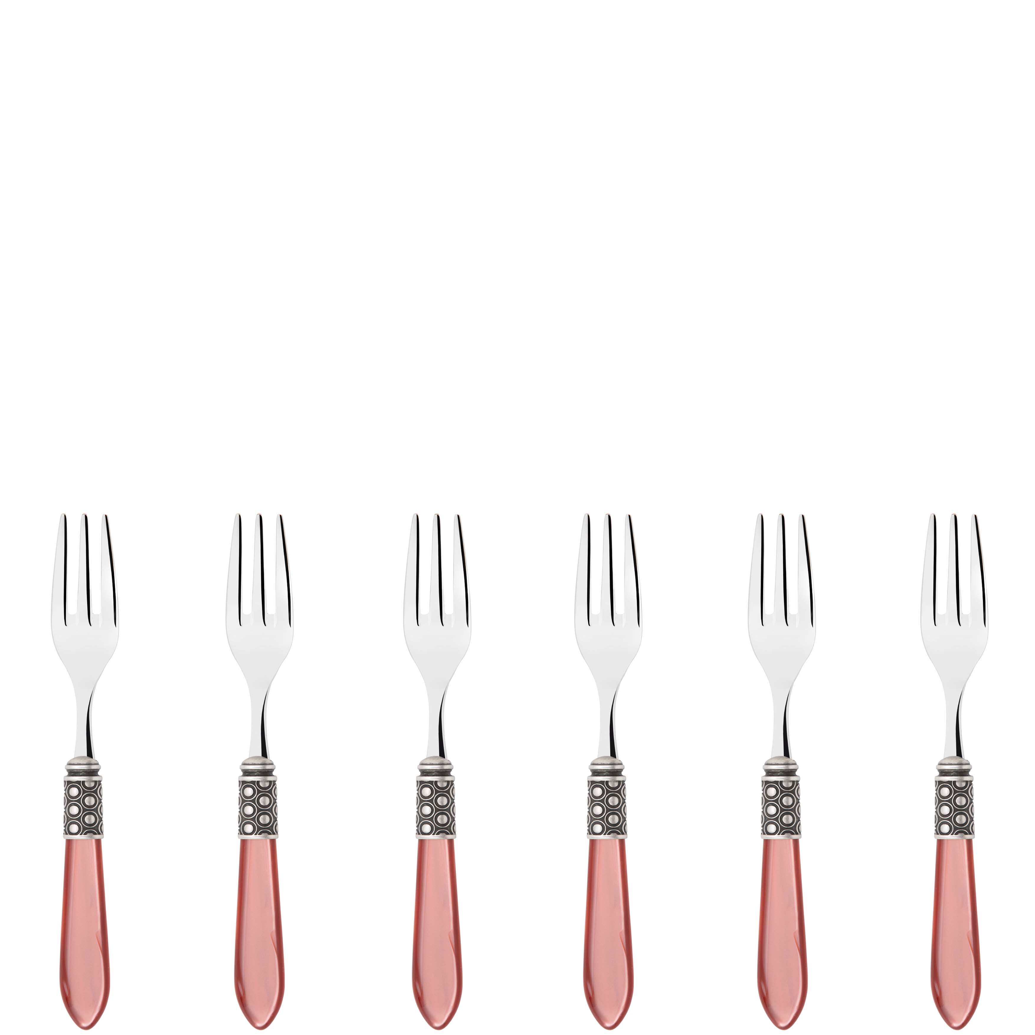 Optical Antique Cocktail / Cake Fork Set in gift box - rust