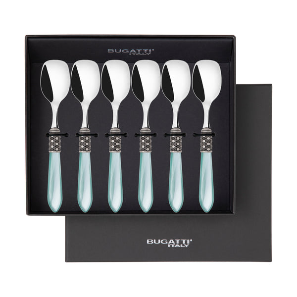 Optical Antique Ice Cream Spoons Set in gift box - Aqua