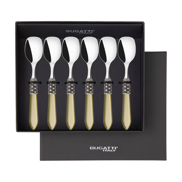 Optical Antique Ice Cream Spoons Set in gift box - Chartreuse Green