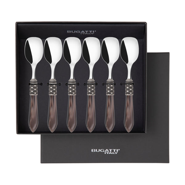 Optical Antique Ice Cream Spoons Set in gift box - Chocolate
