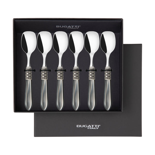 Optical Antique Ice Cream Spoons Set in gift box - Gray