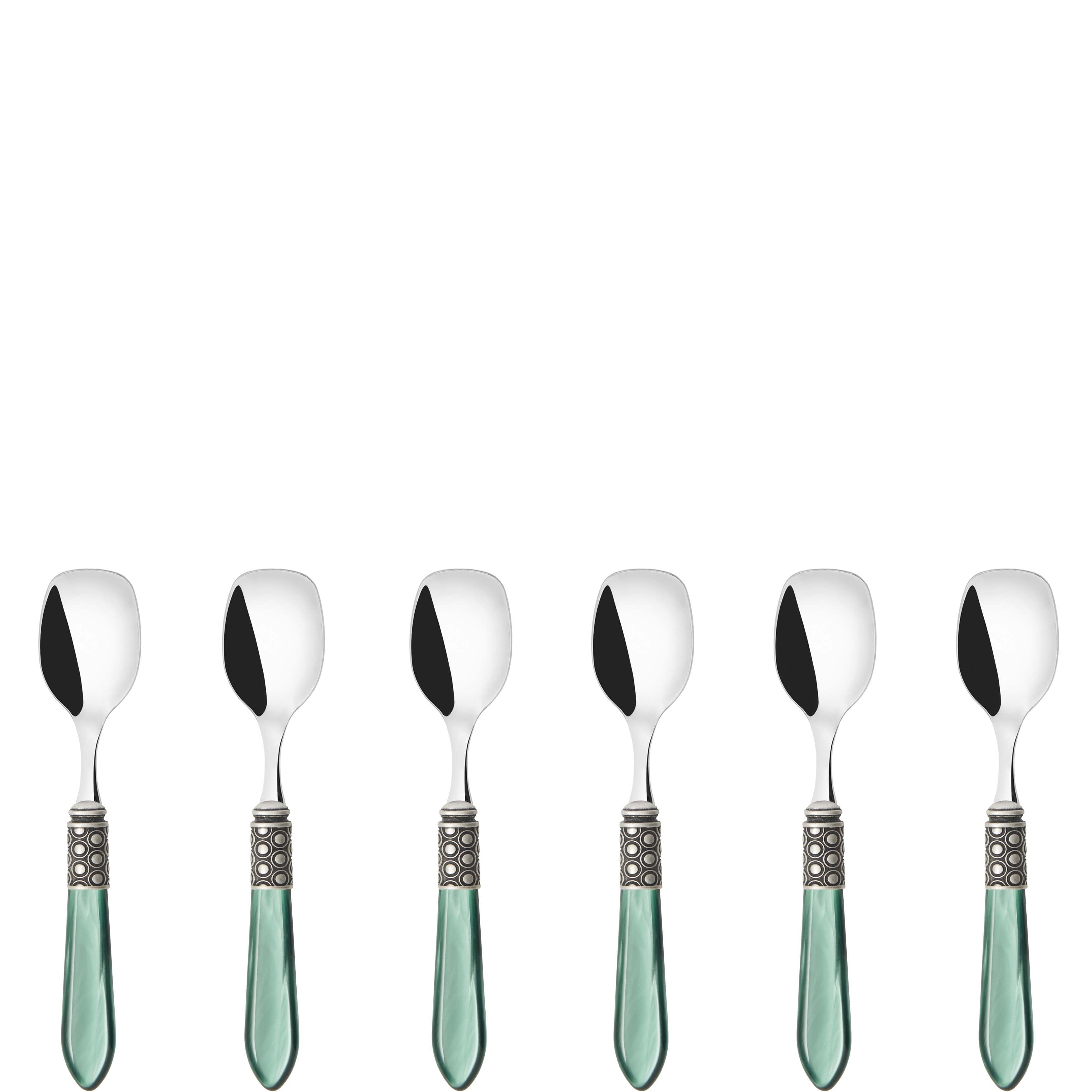 Optical Antique Ice Cream Spoons Set in gift box - green
