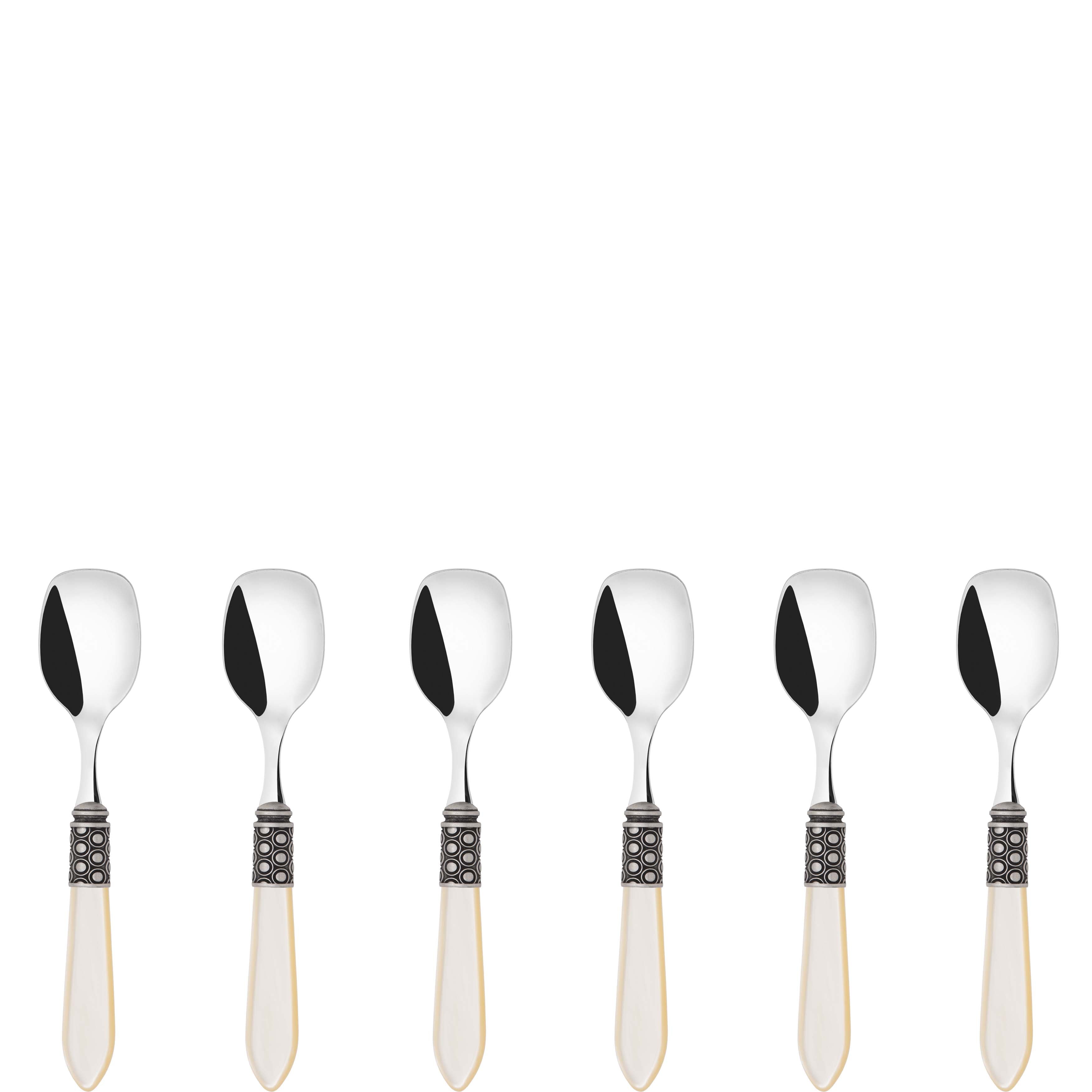 Optical Antique Ice Cream Spoons Set in gift box - Ivory