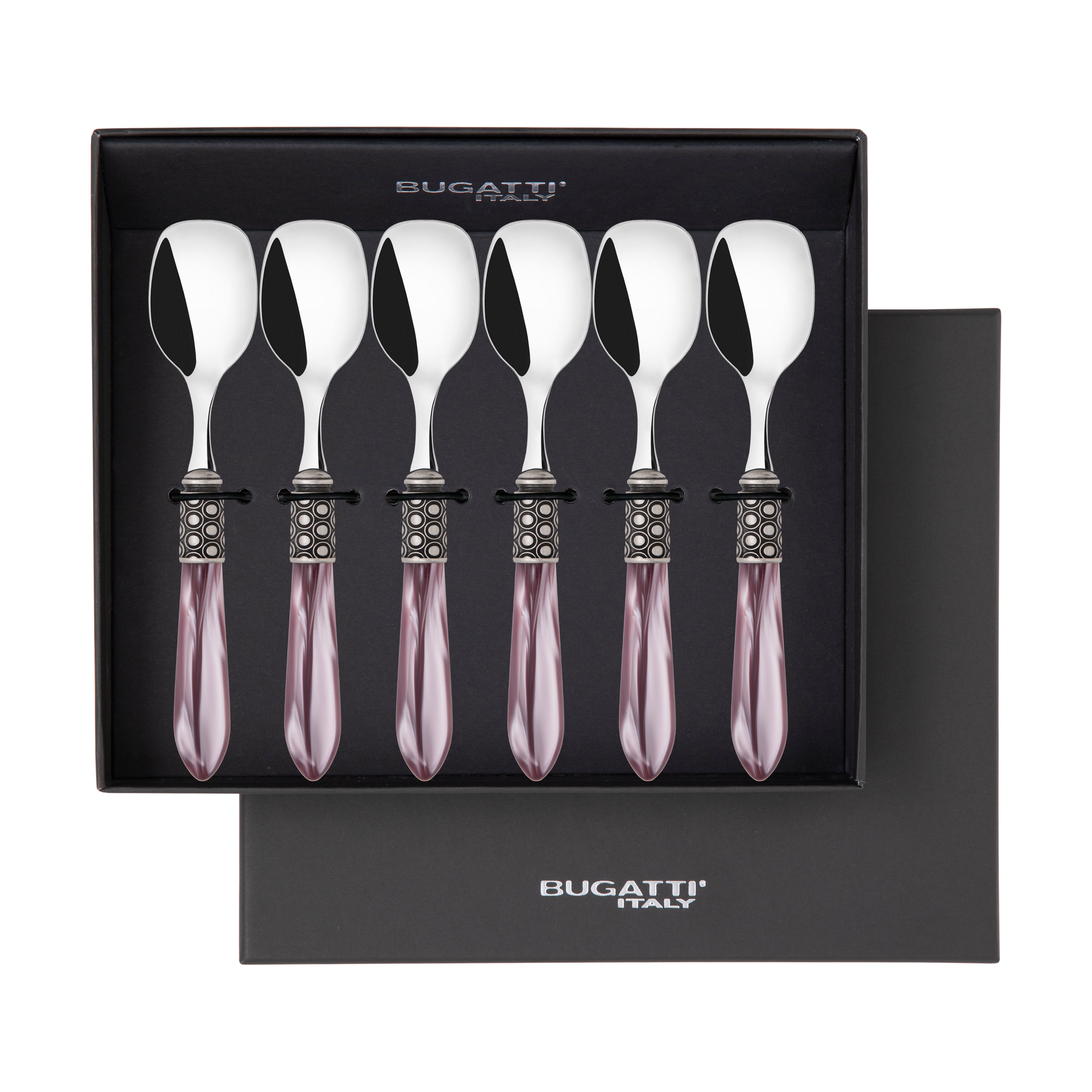 Optical Antique Ice Cream Spoons Set in gift box - lilac
