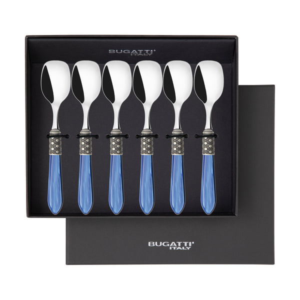 Optical Antique Ice Cream Spoons Set in gift box - Royal Blue