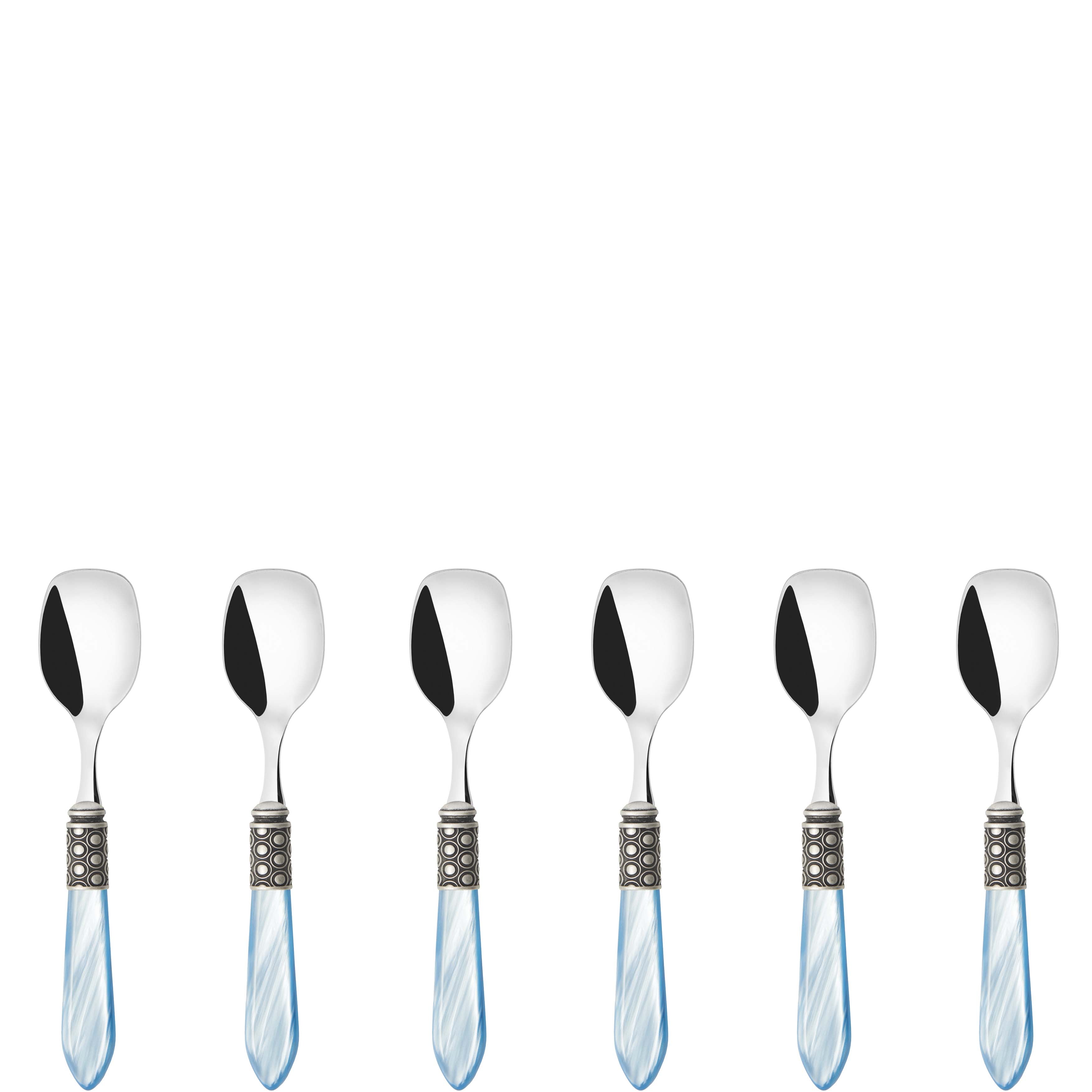 Optical Antique Ice Cream Spoons Set in gift box - sky blue