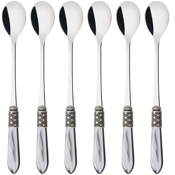 Optical Antique Ice Tea / Cocktail Spoon Set - Gray