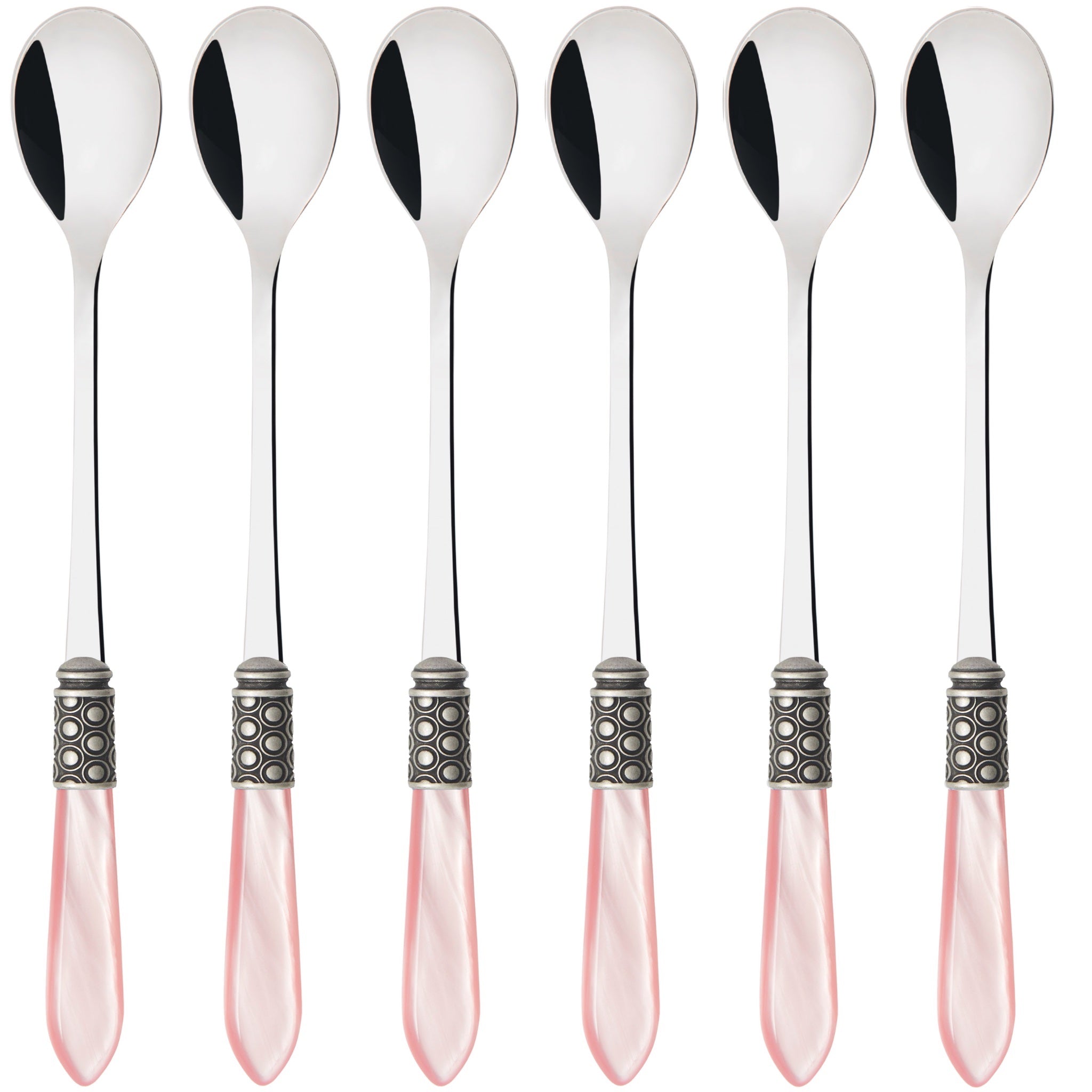 Optical Antique Ice Tea / Cocktail Spoon Set - Pink