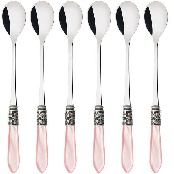 Optical Antique Ice Tea / Cocktail Spoon Set - Pink