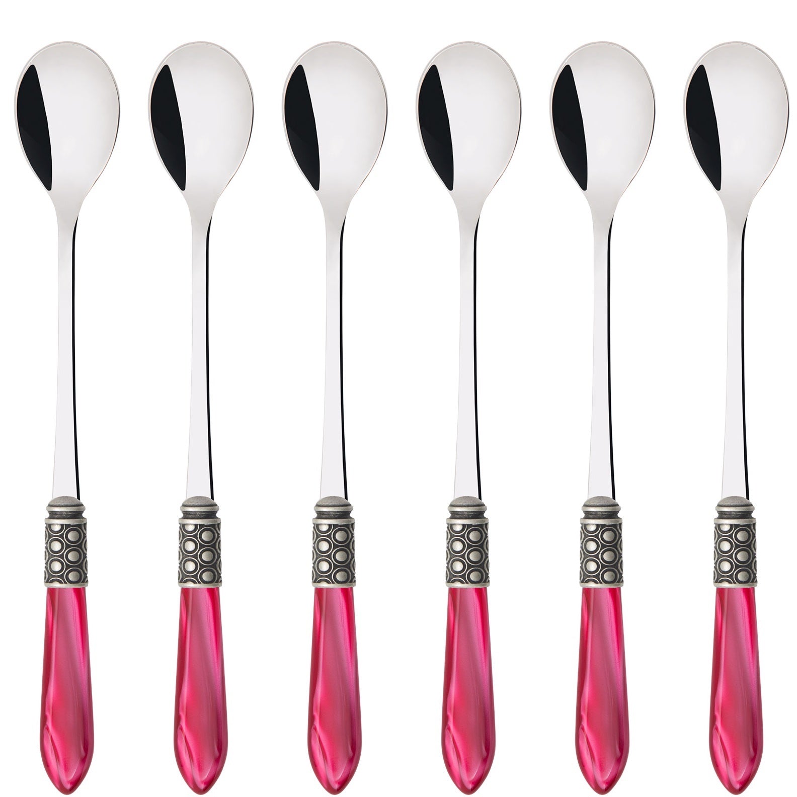 Optical Antique Ice Tea / Cocktail Spoon Set - Raspberry