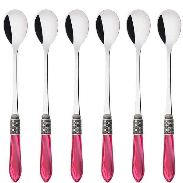Optical Antique Ice Tea / Cocktail Spoon Set - Raspberry