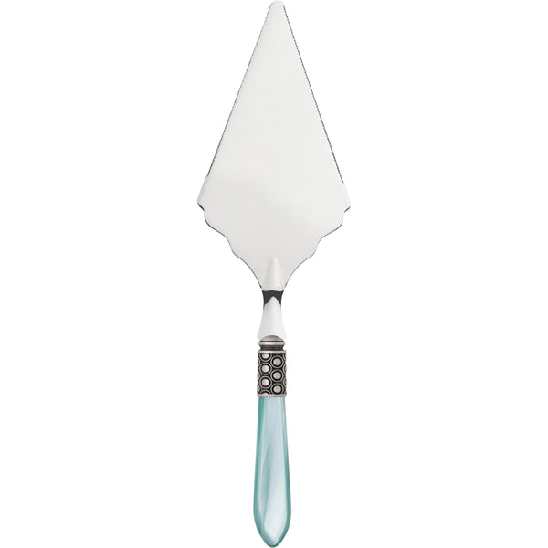 Optical Antique Large Cake Server Serrated - Aqua