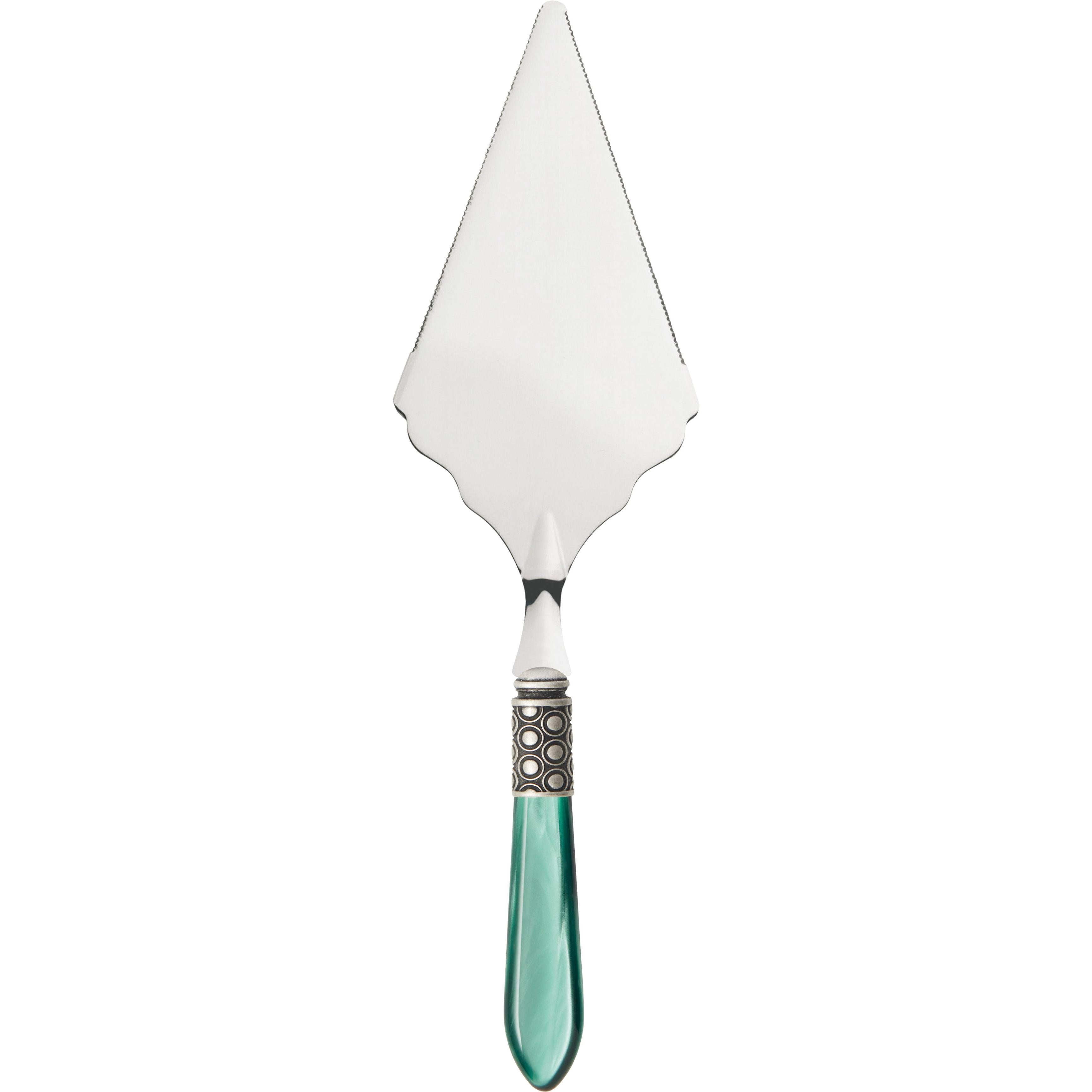 Optical Antique Large Cake Server Serrated - green