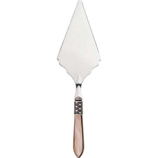 Optical Antique Large Cake Server Serrated - Taupe