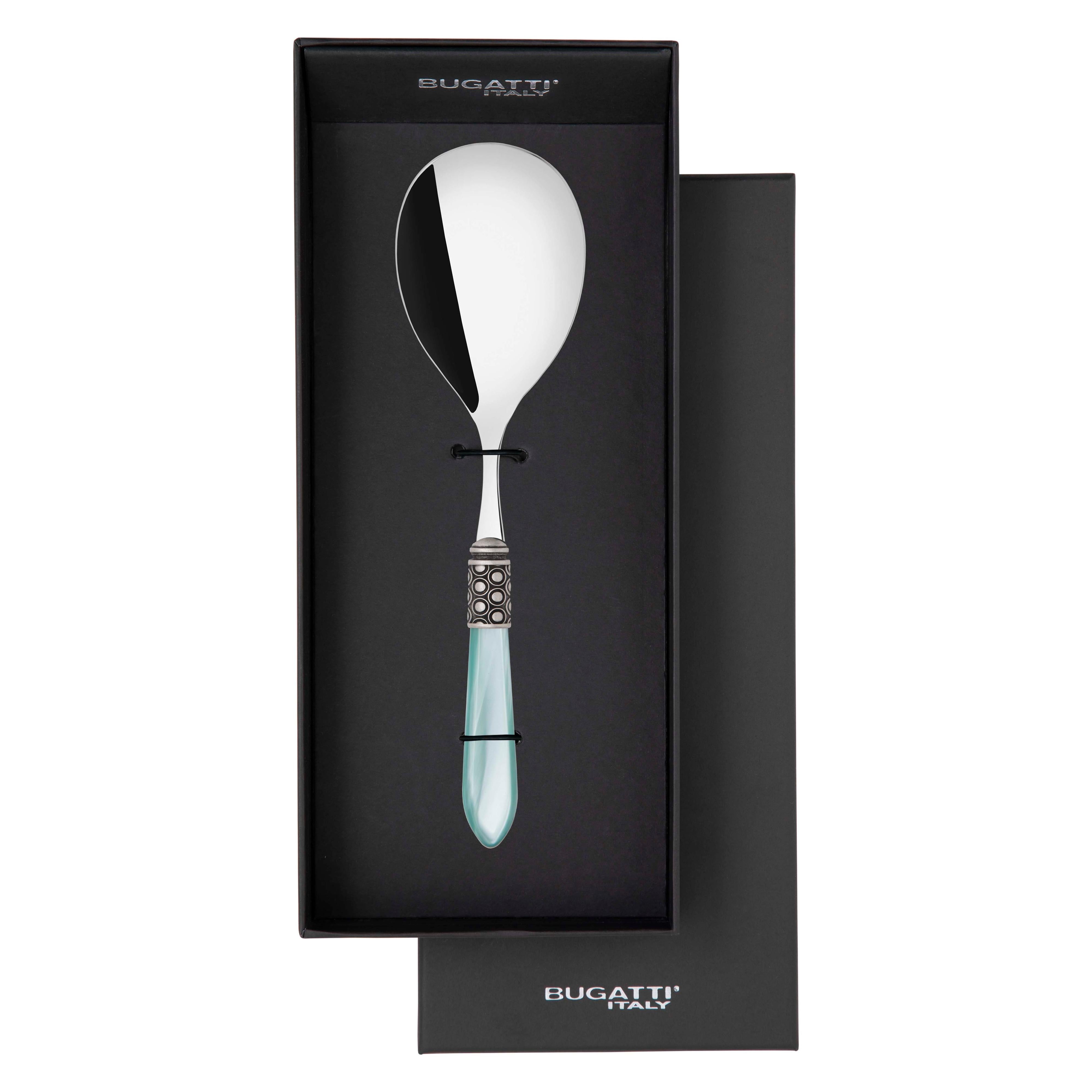Optical Antique Rice Casserole Serving Spoon in gift box - aqua