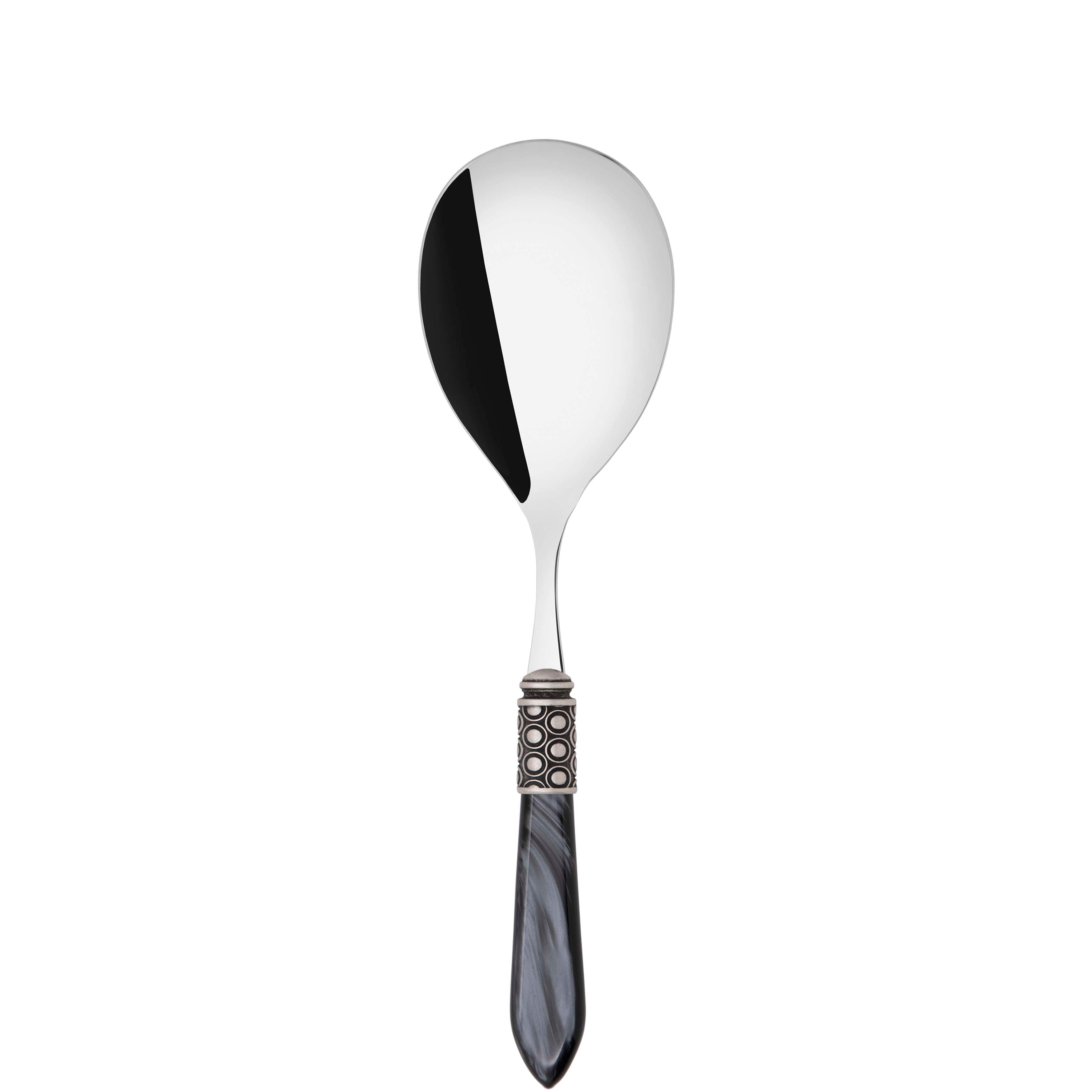 Optical Antique Rice Casserole Serving Spoon in gift box - charcoal