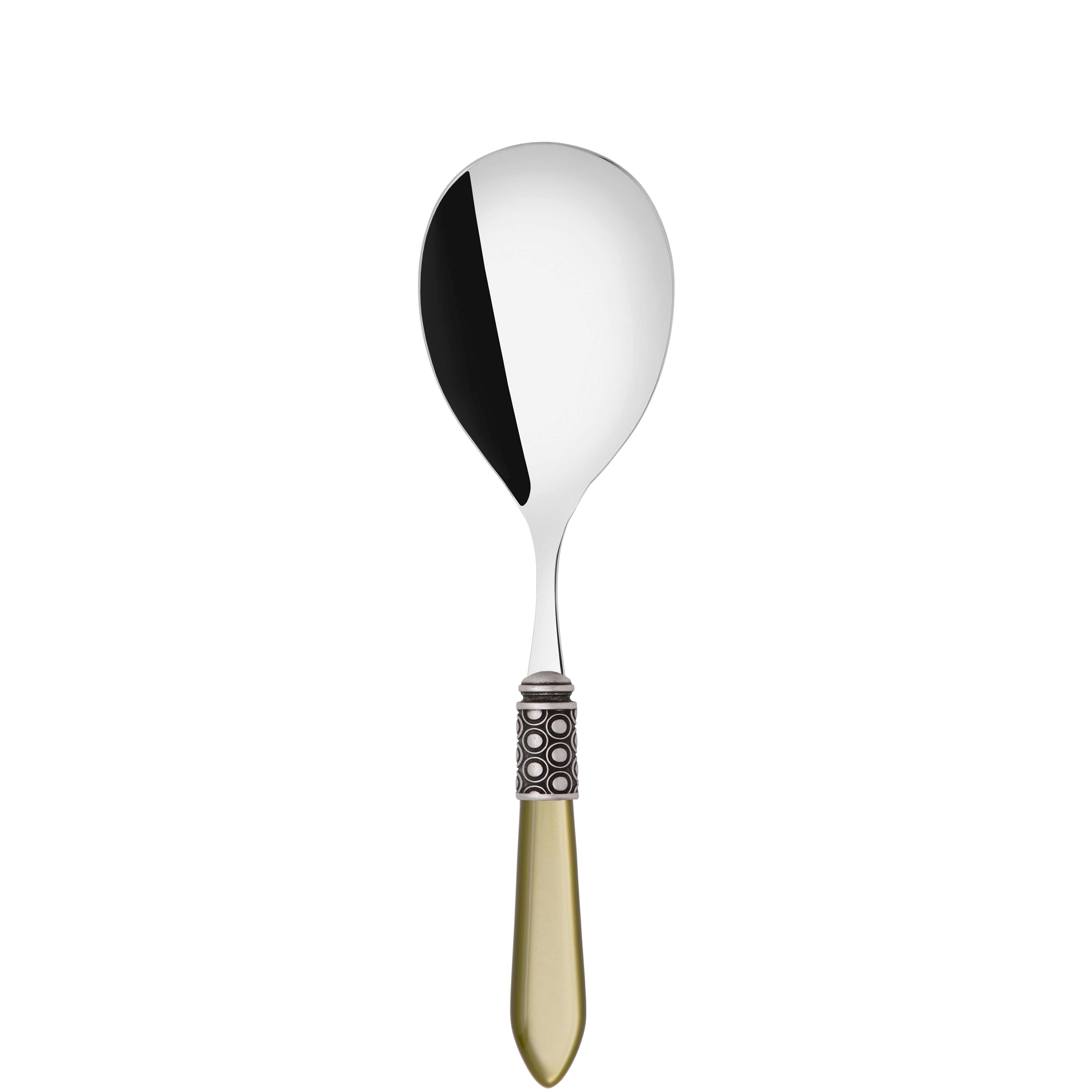 Optical Antique Rice Casserole Serving Spoon in gift box - chartreuse green