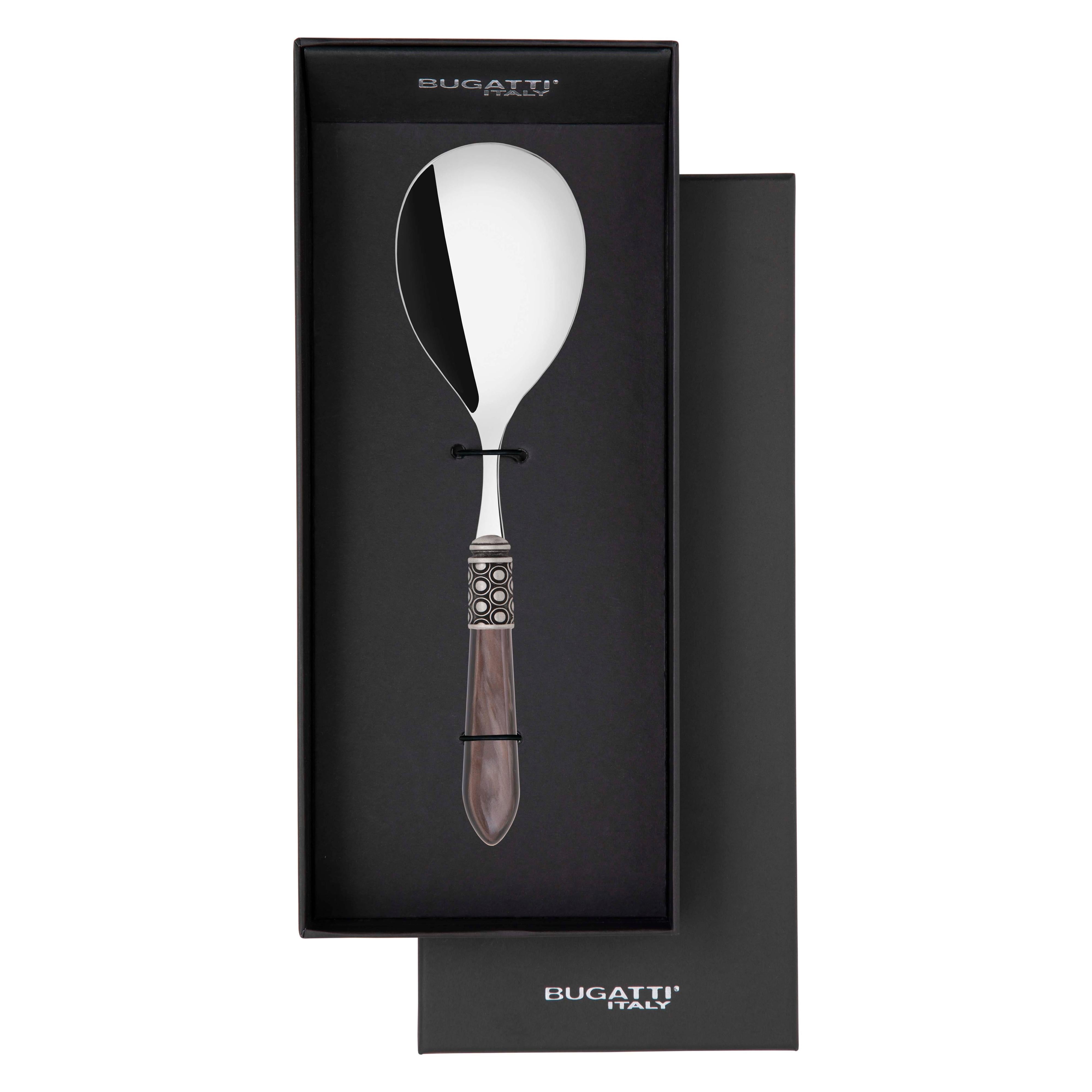 Optical Antique Rice Casserole Serving Spoon in gift box - chocolate
