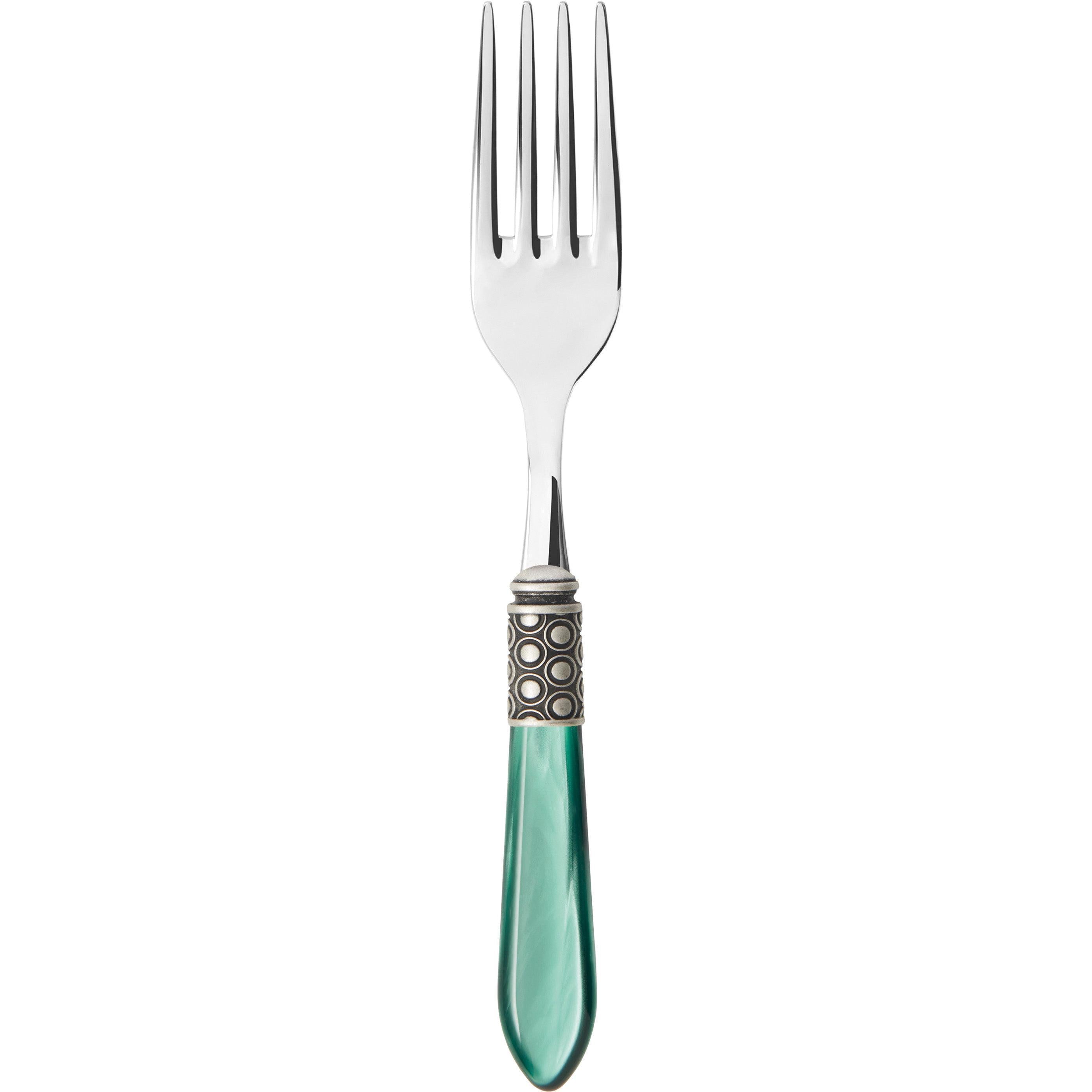 Optical Antique Serving Fork - green