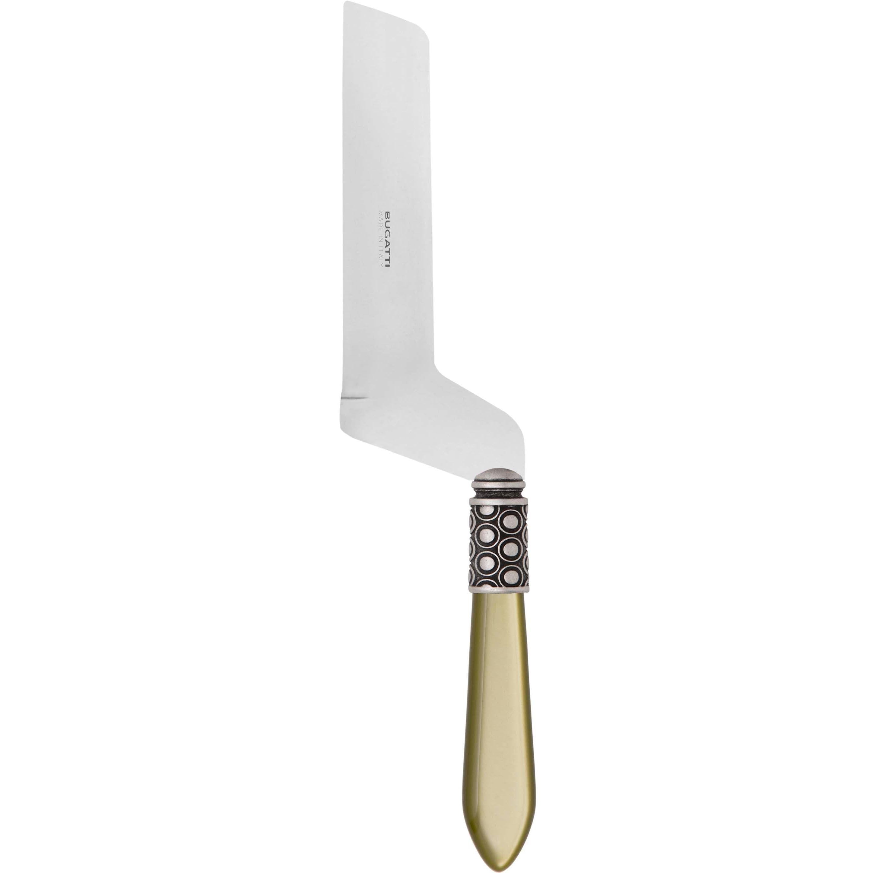 Optical Antique Soft Cheese Offset Knife - chartreuse green