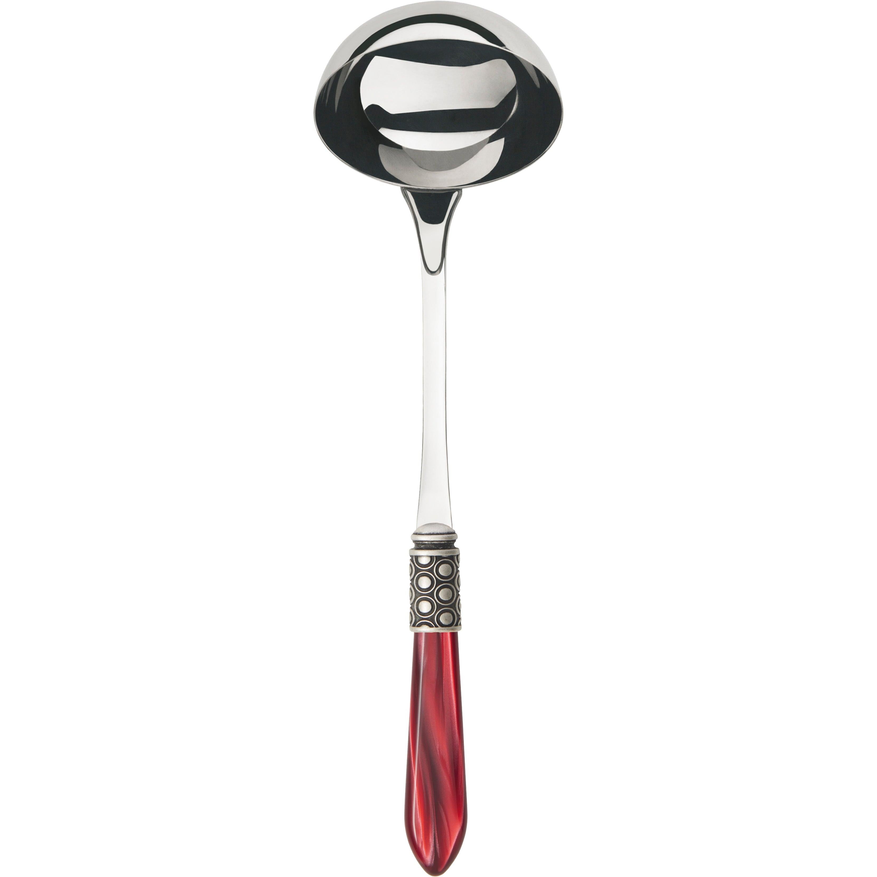 Optical Antique Soup Ladle - burgundy