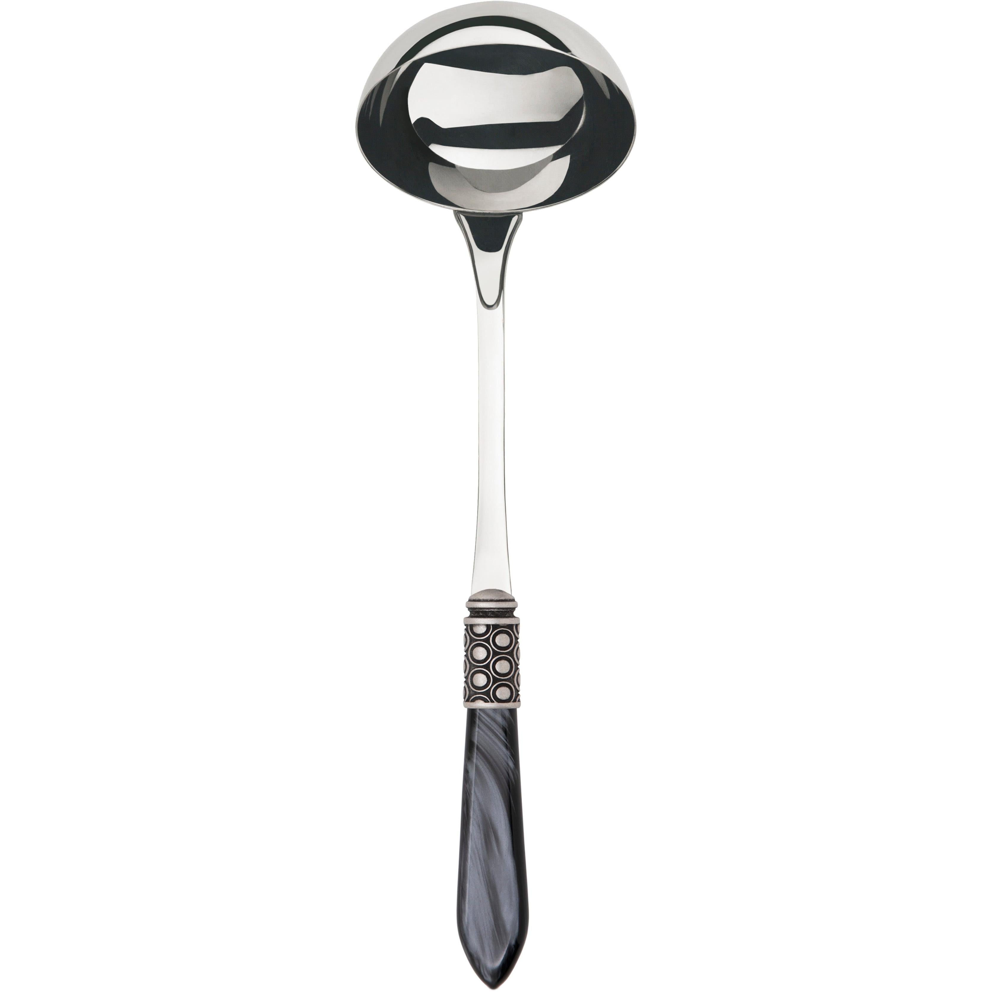Optical Antique Soup Ladle - charcoal