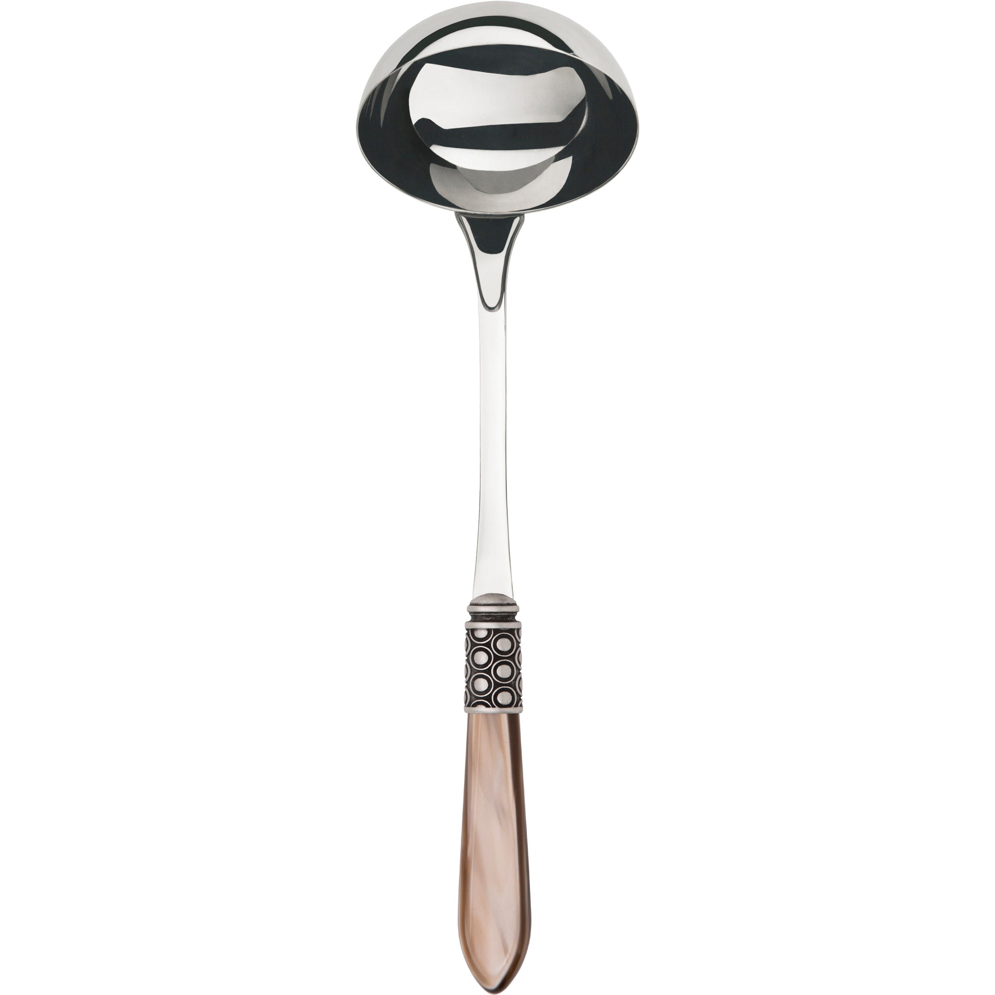 Optical Antique Soup Ladle - taupe