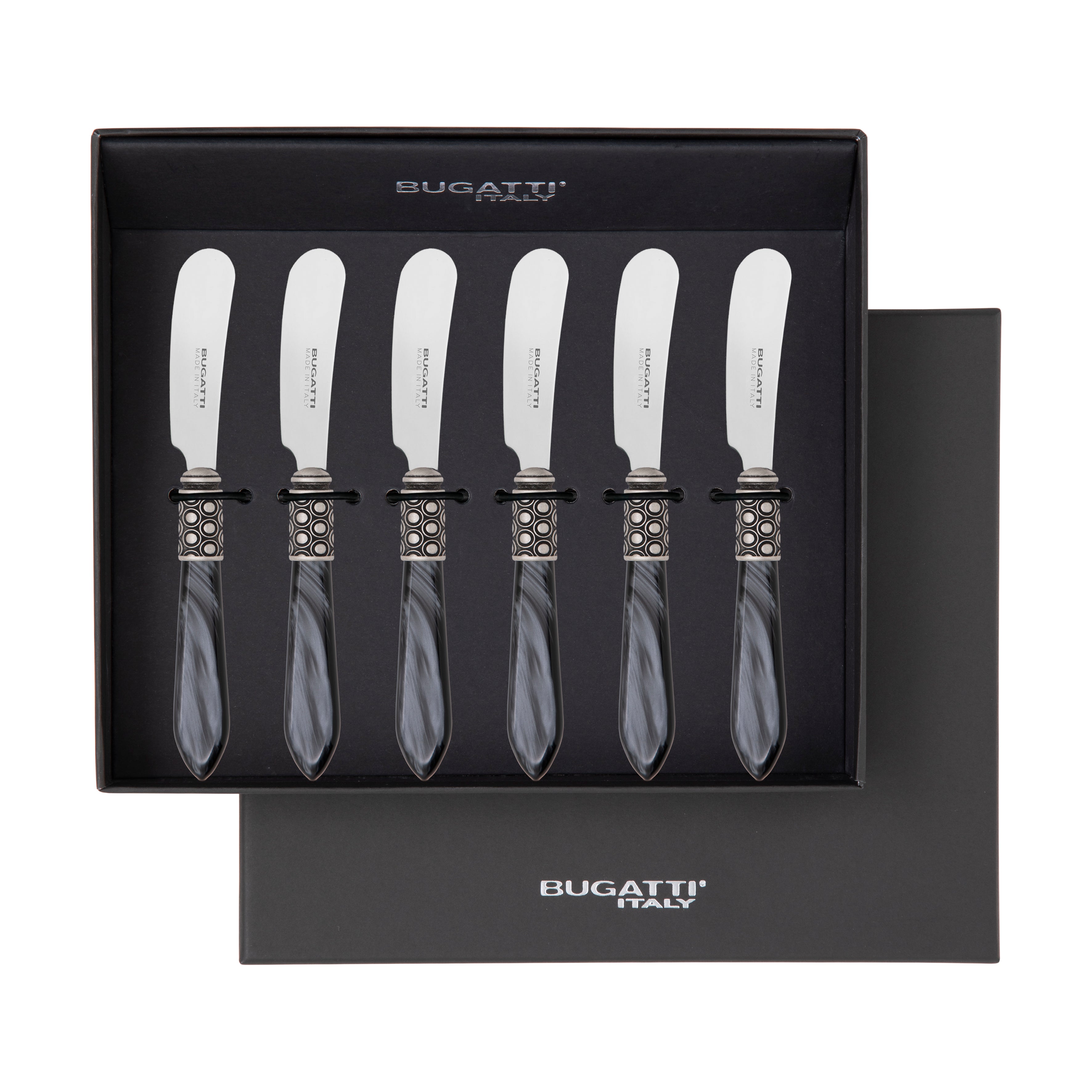 Optical Antique Spreader / Butter Knife Set - charcoal