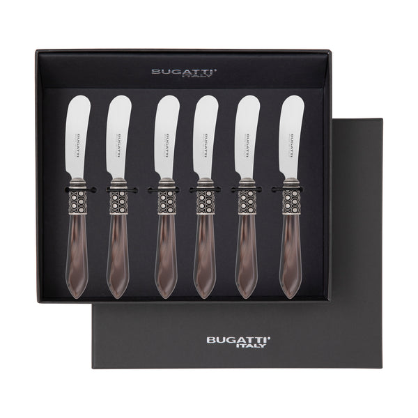 Optical Antique Spreader / Butter Knife Set - Chocolate