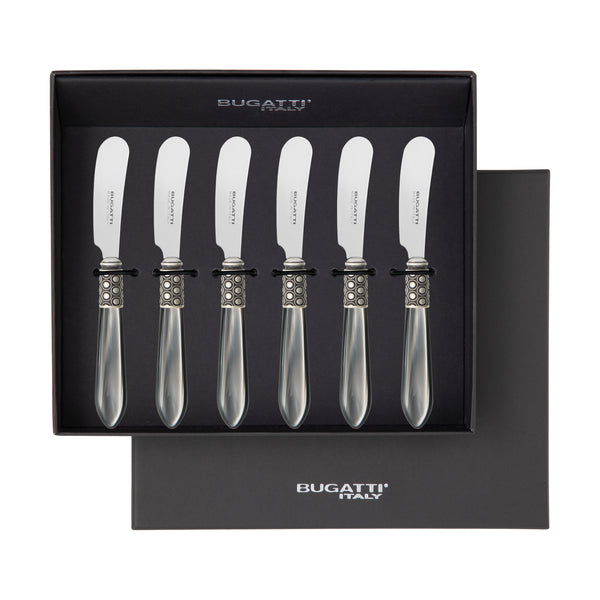 Optical Antique Spreader / Butter Knife Set - Gray
