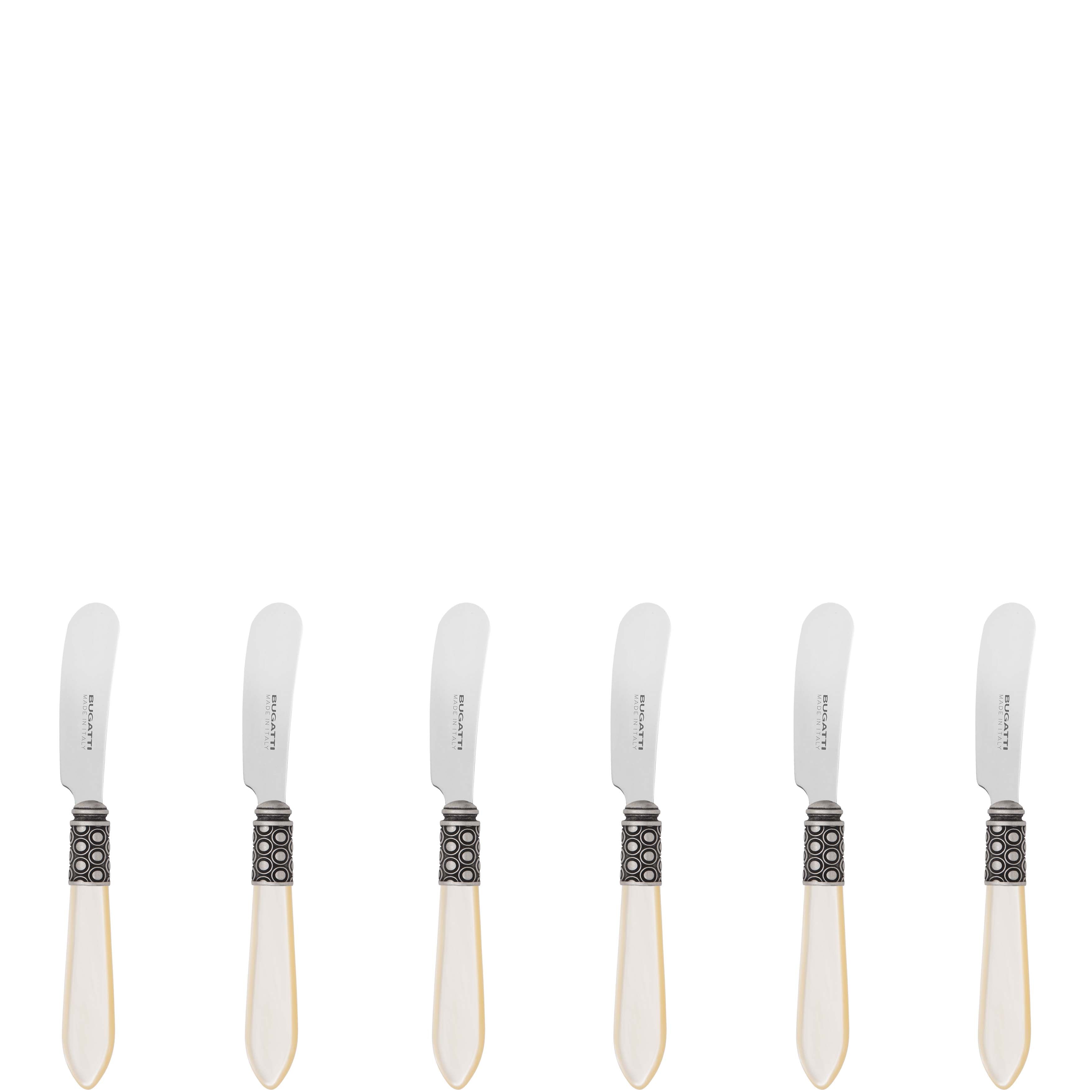 Optical Antique Spreader / Butter Knife Set - Ivory