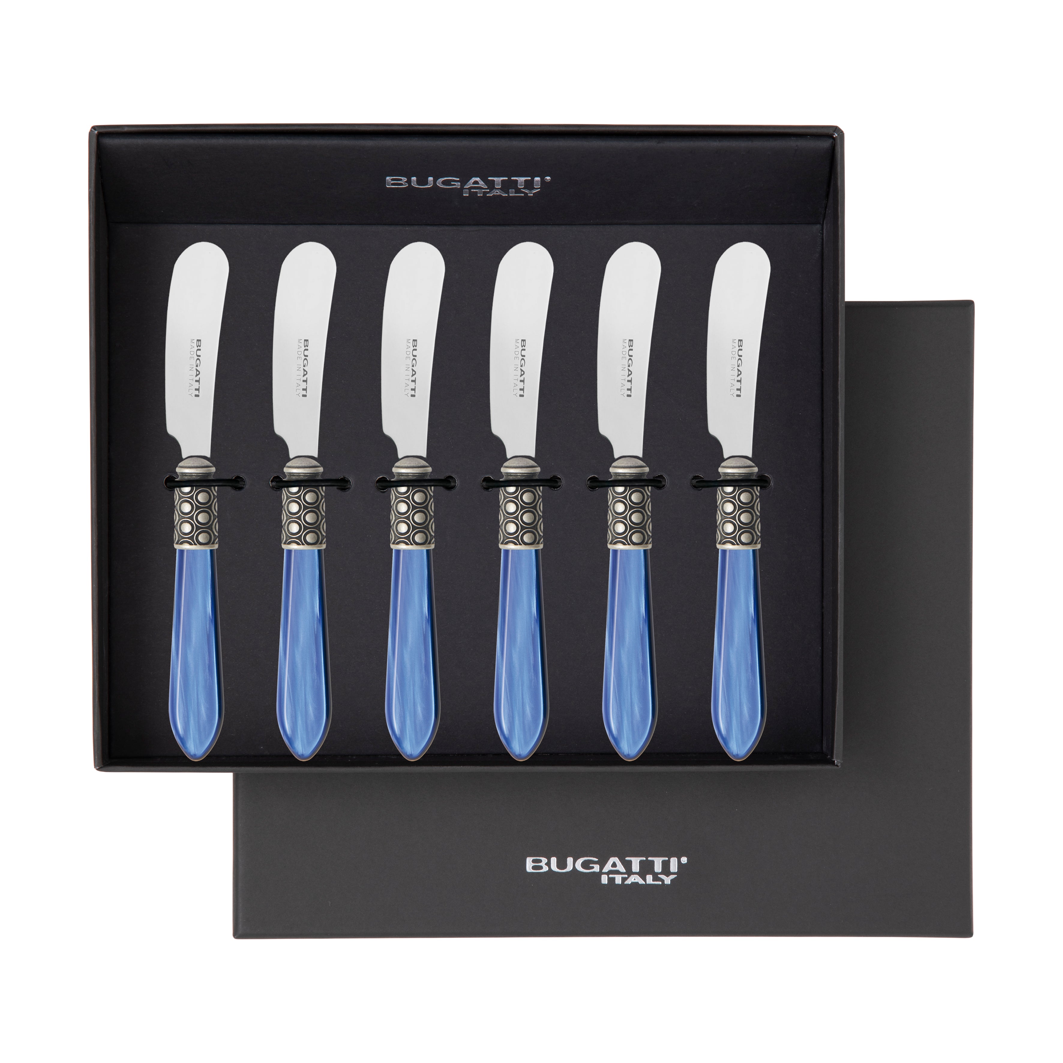 Optical Antique Spreader / Butter Knife Set -  royal blue