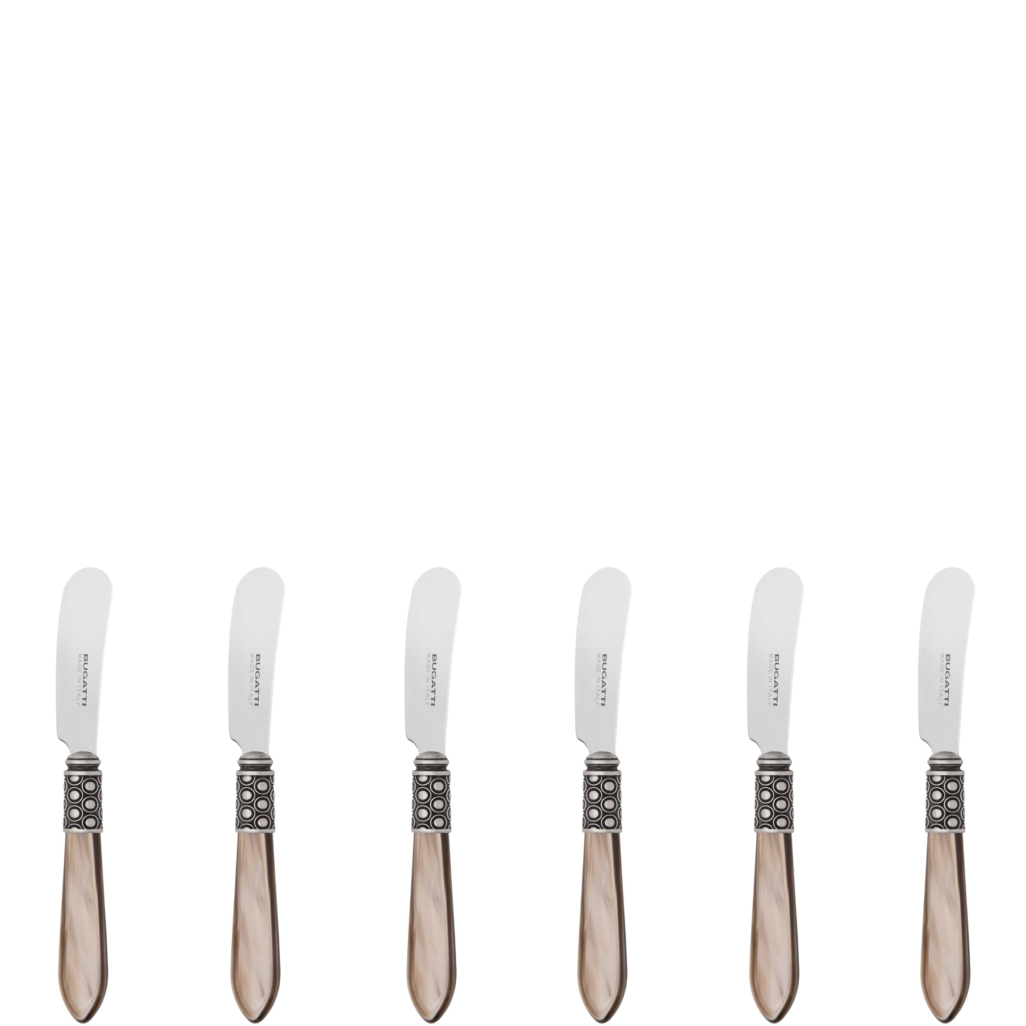 Optical Antique Spreader / Butter Knife Set - taupe