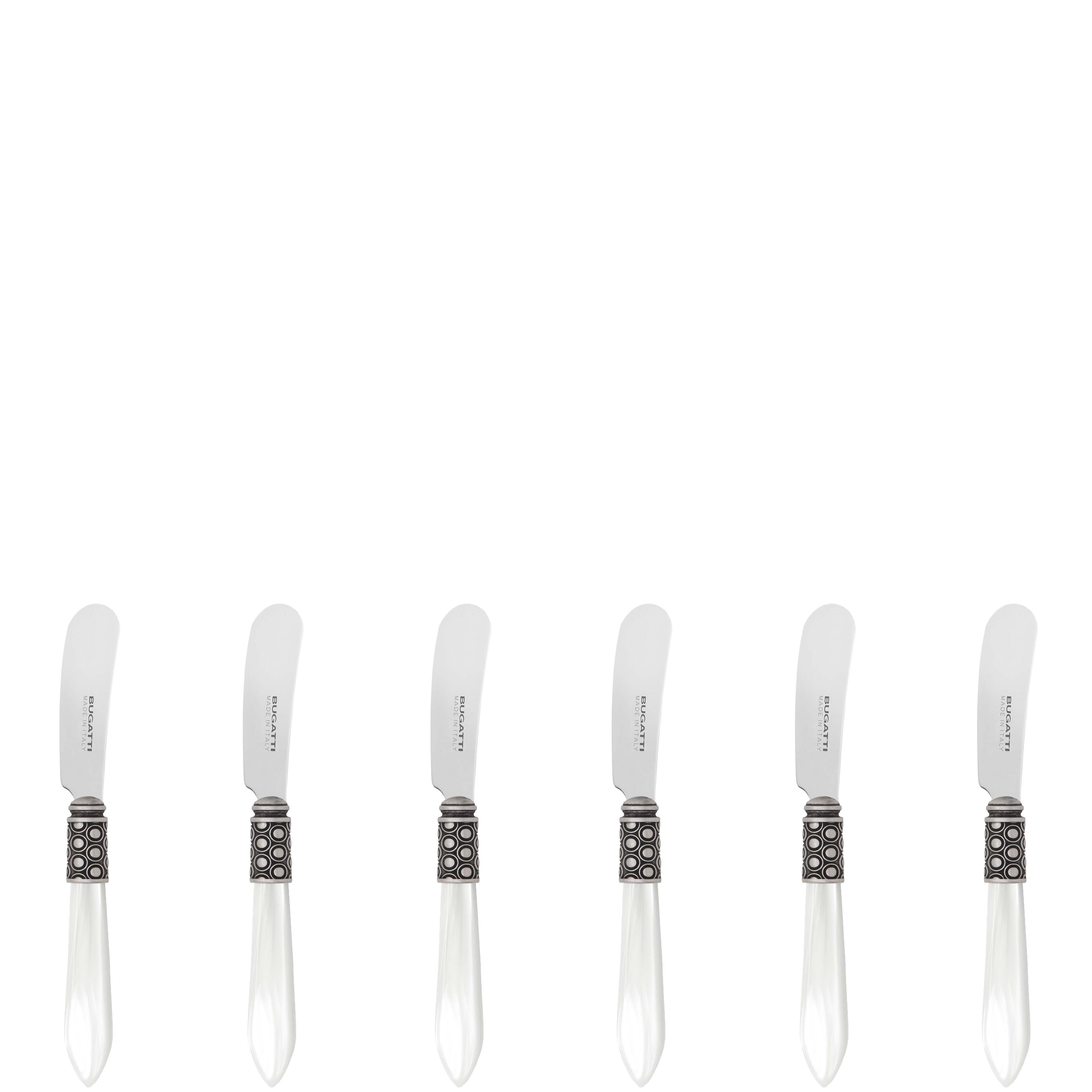 Optical Antique Spreader / Butter Knife Set - white