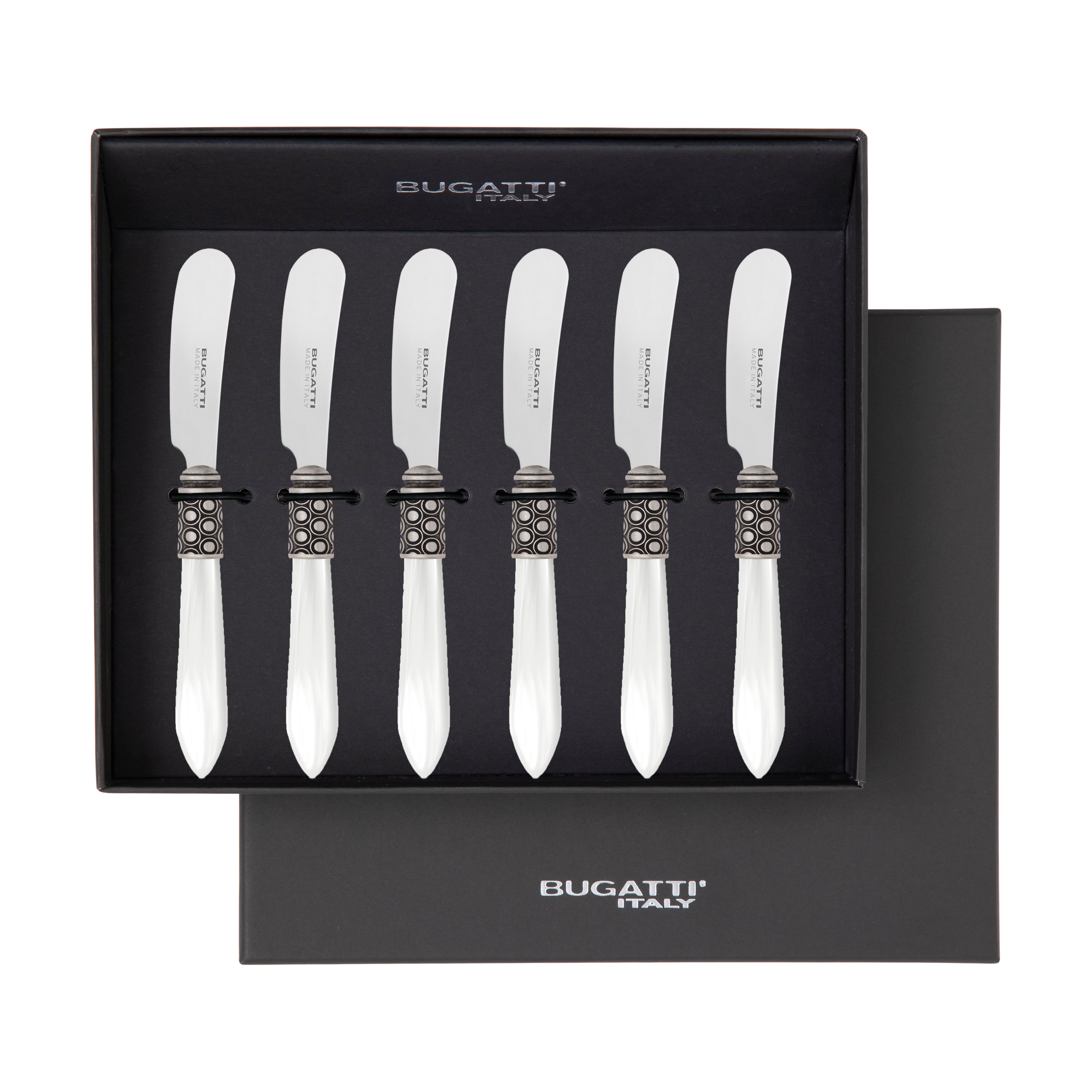 Optical Antique Spreader / Butter Knife Set - white